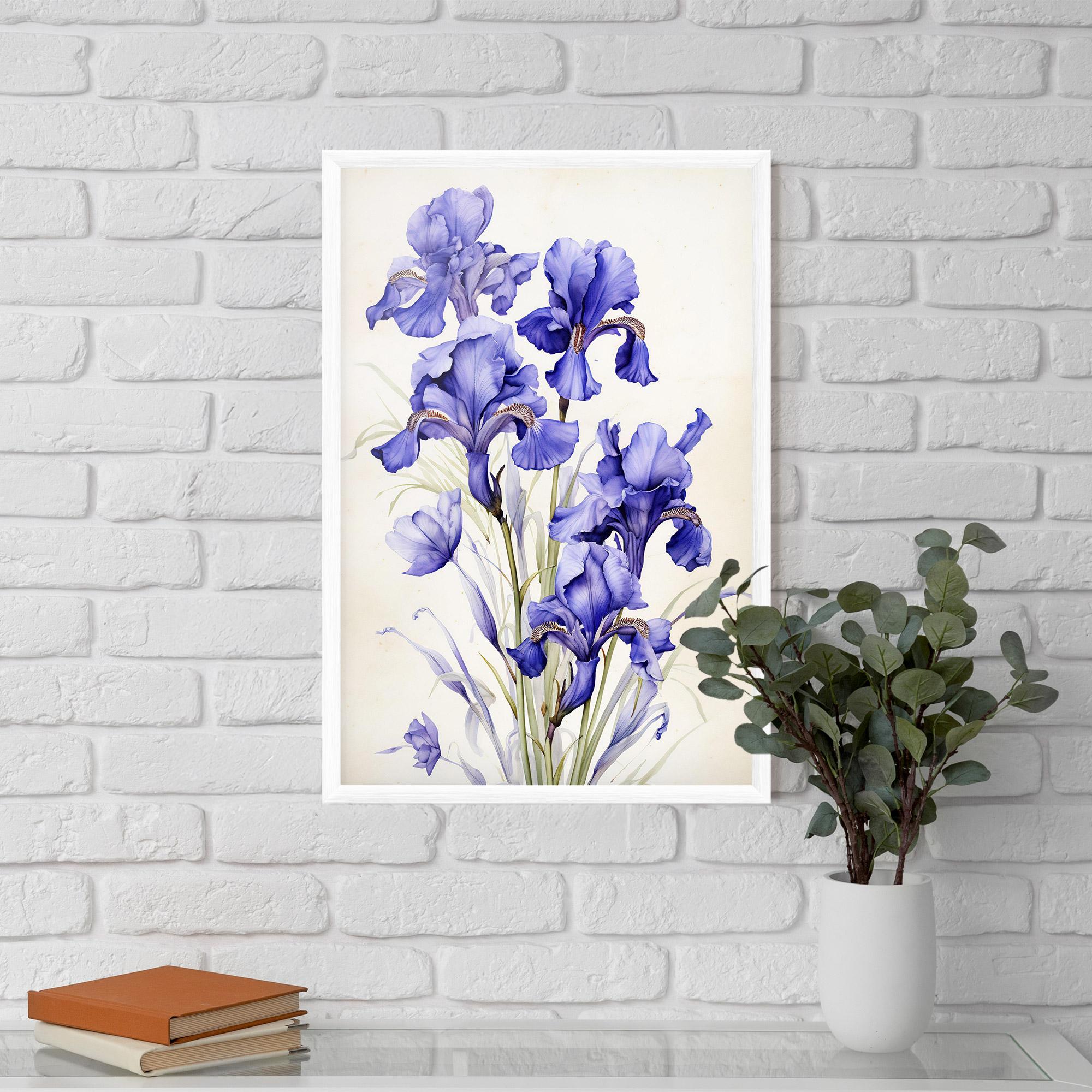 Poster Înrămat Purple Iris On Cream mockup 5