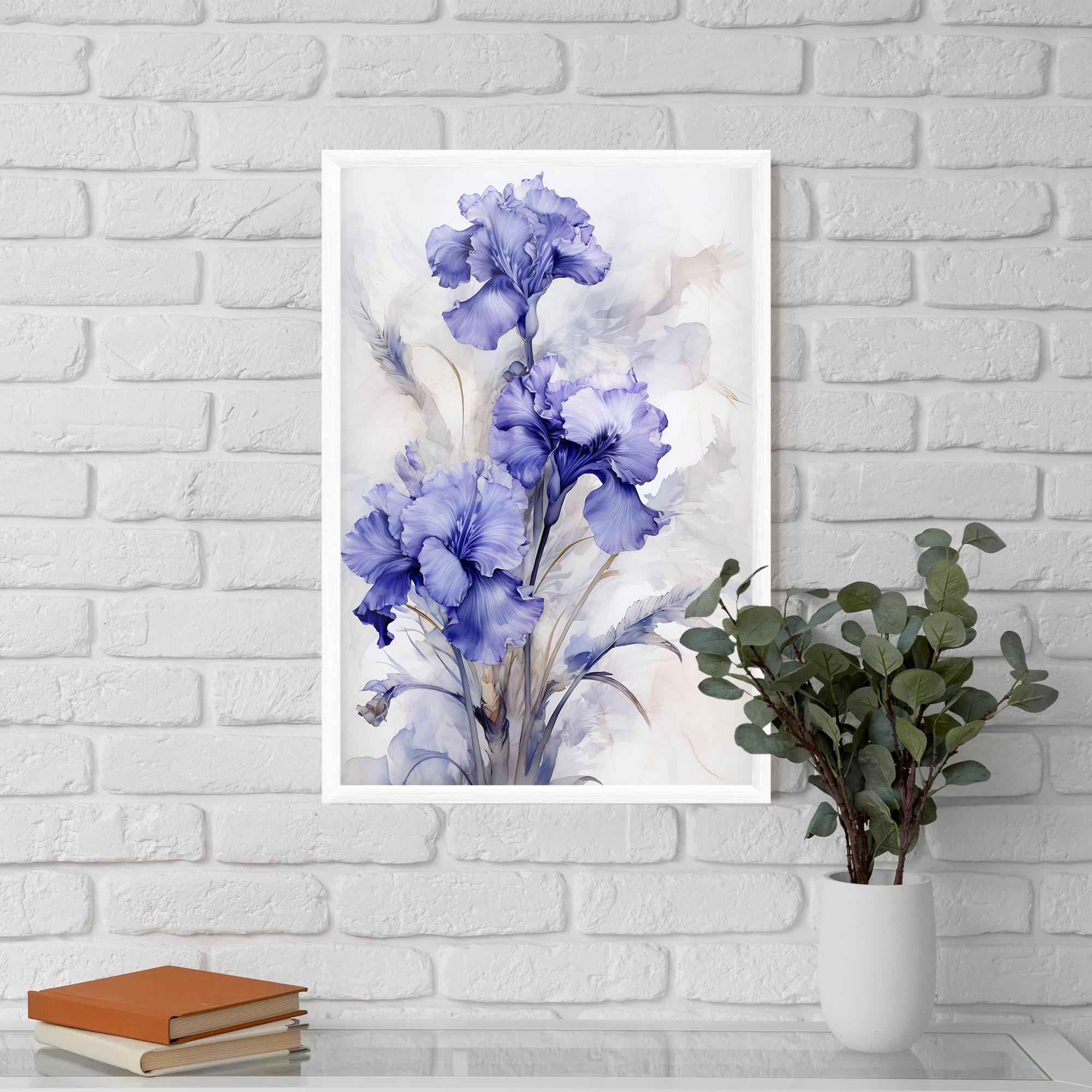 Poster Înrămat Purple Iris Painting mockup 5