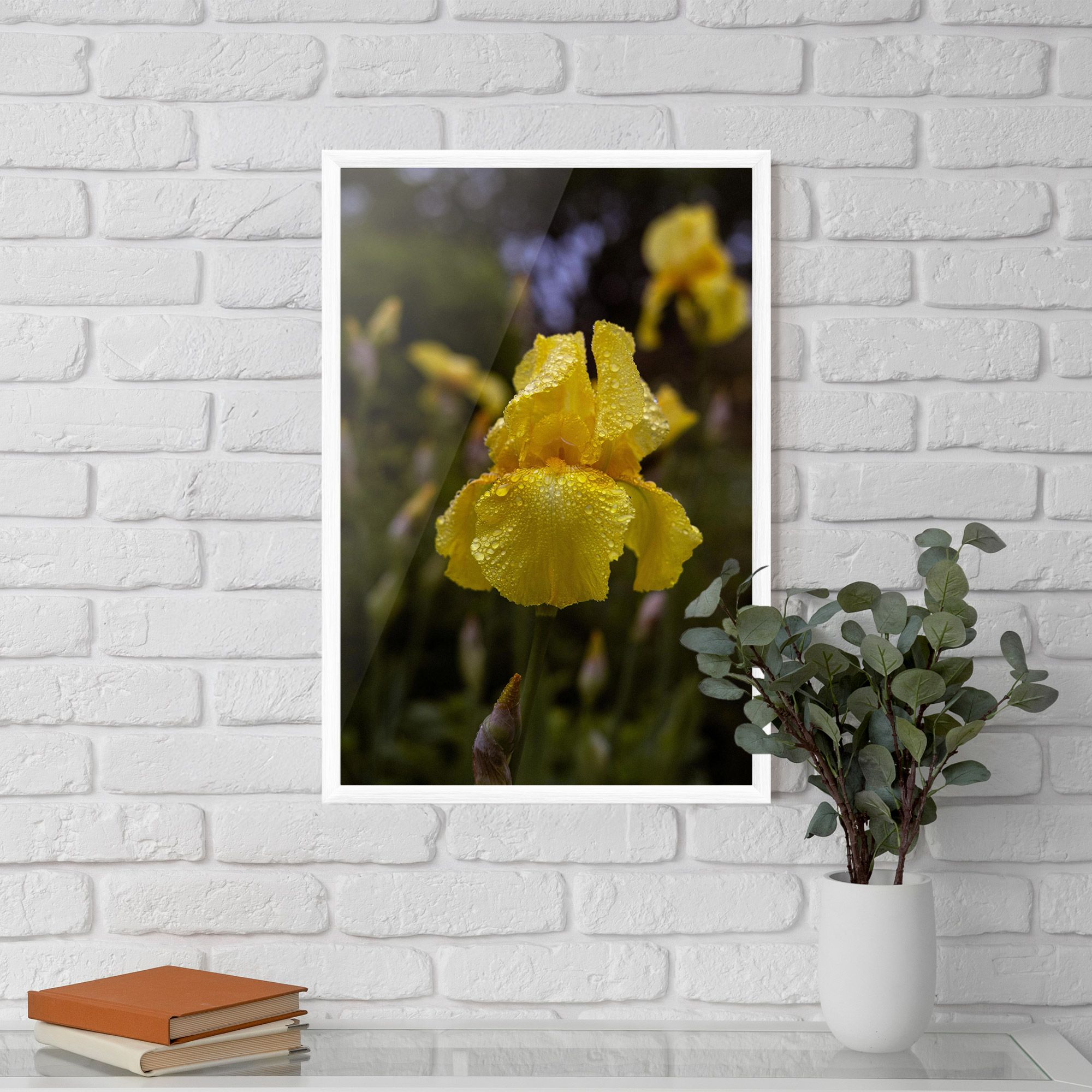 Yellow Iris After Rain mockup 5