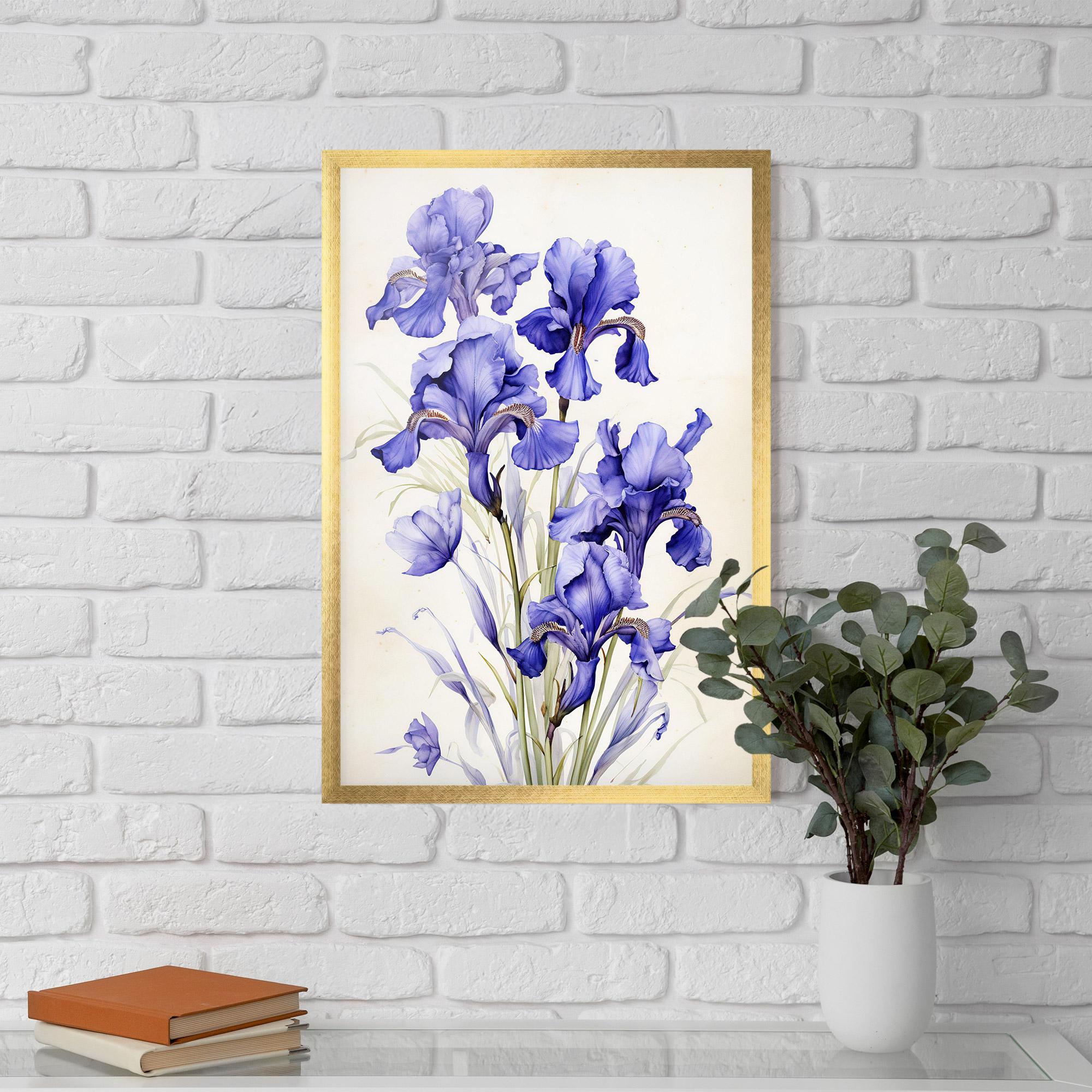 Poster Înrămat Purple Iris On Cream mockup 5