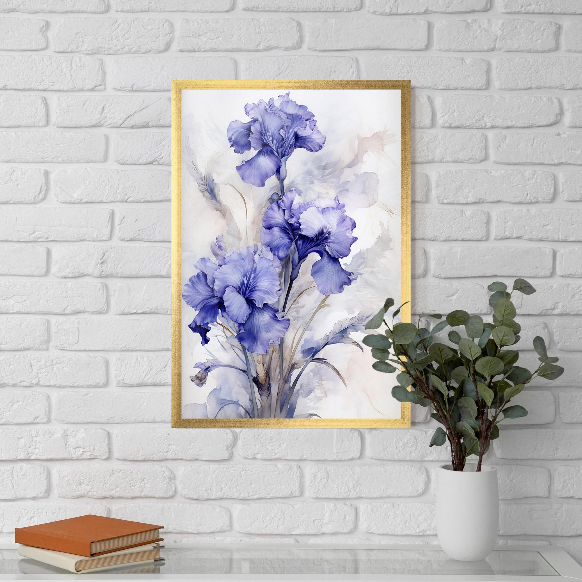 Poster Înrămat Purple Iris Painting mockup 5