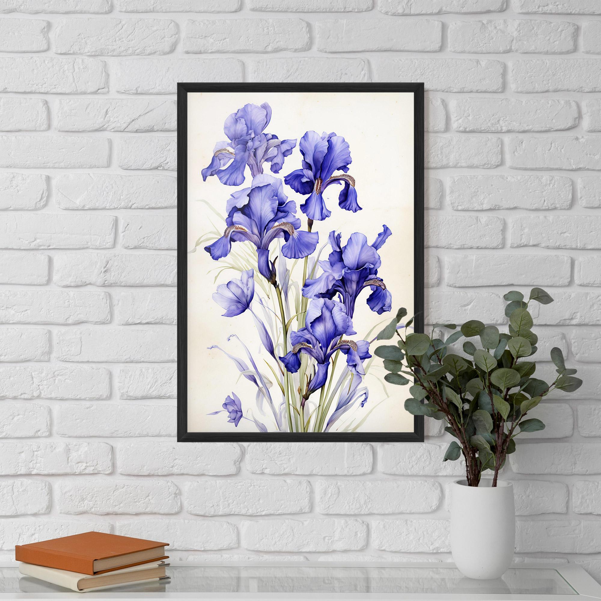Poster Înrămat Purple Iris On Cream mockup 5