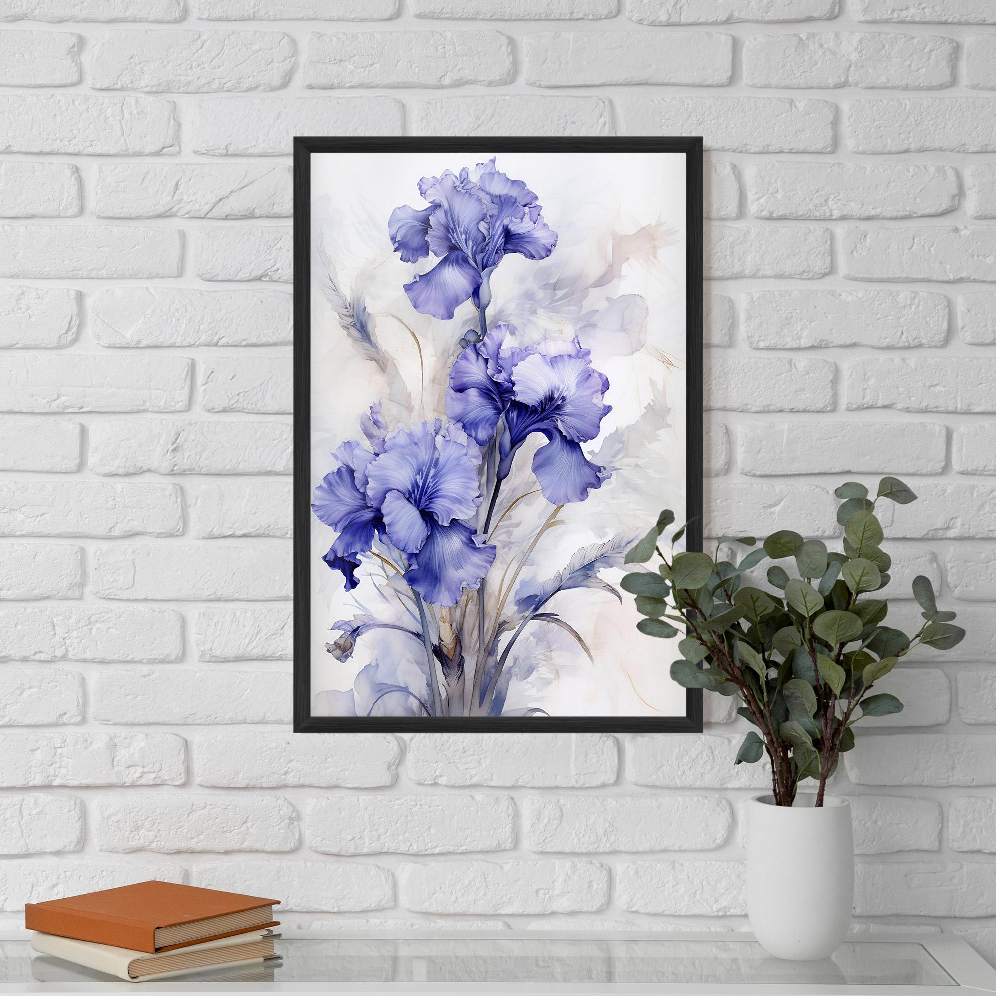 Poster Înrămat Purple Iris Painting mockup 5