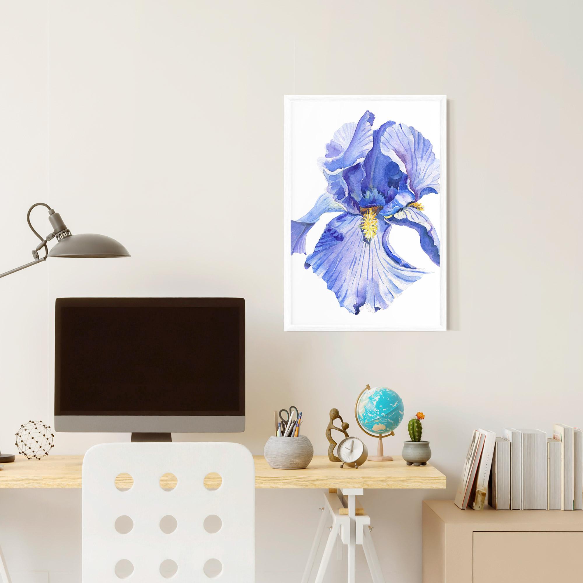 Poster Înrămat Purple Iris On White mockup 6