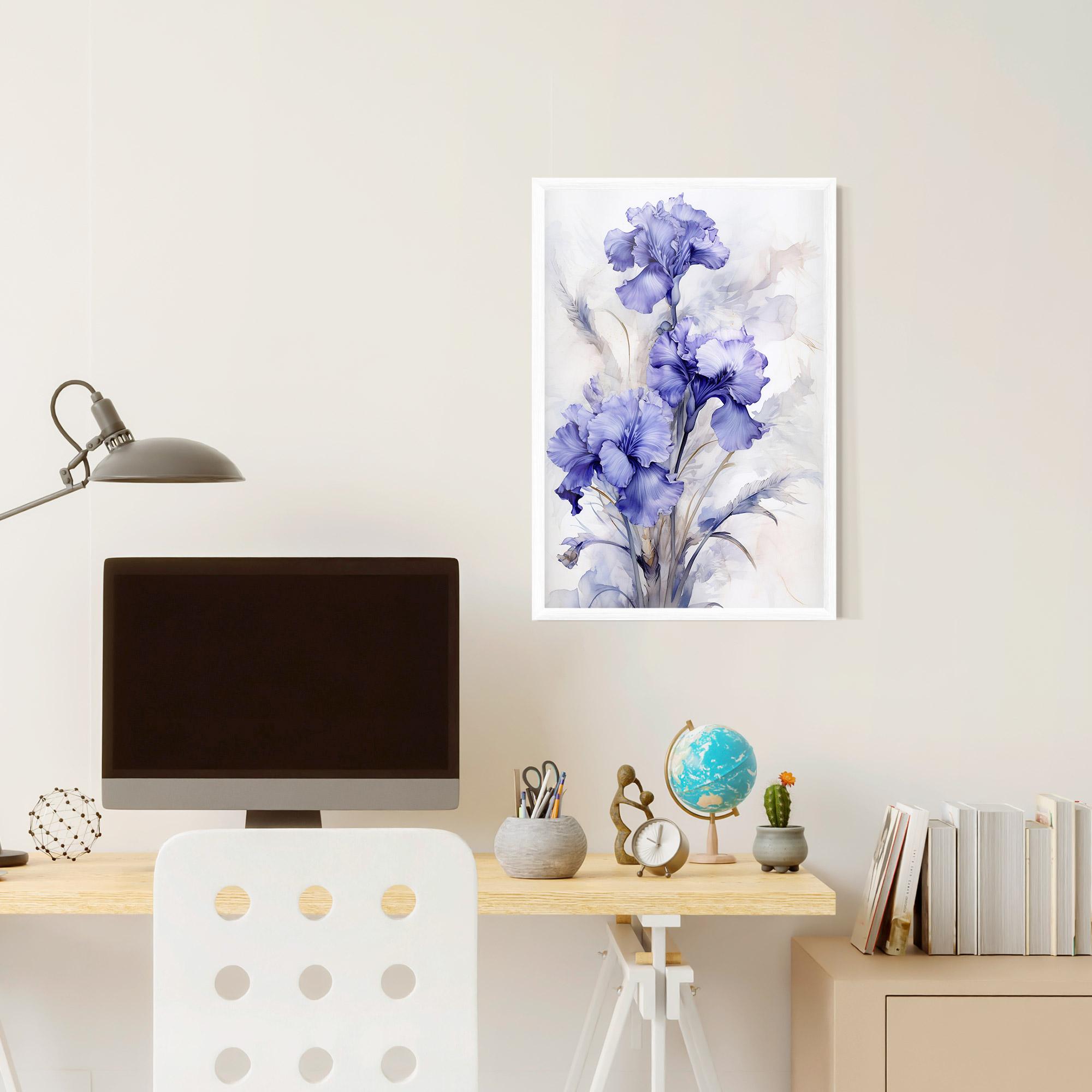 Poster Înrămat Purple Iris Painting mockup 6