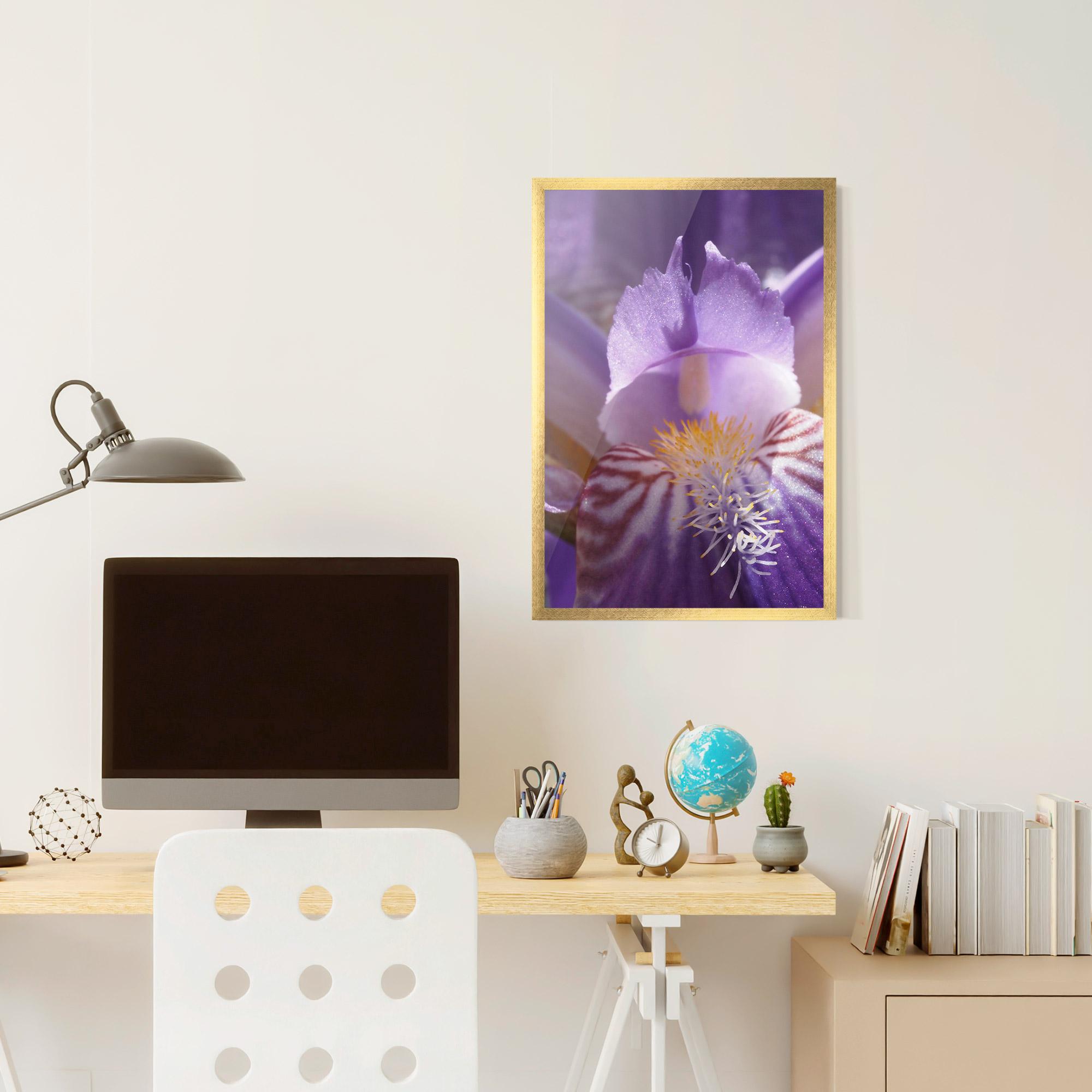 Poster Înrămat Purple Iris Close Up mockup 6
