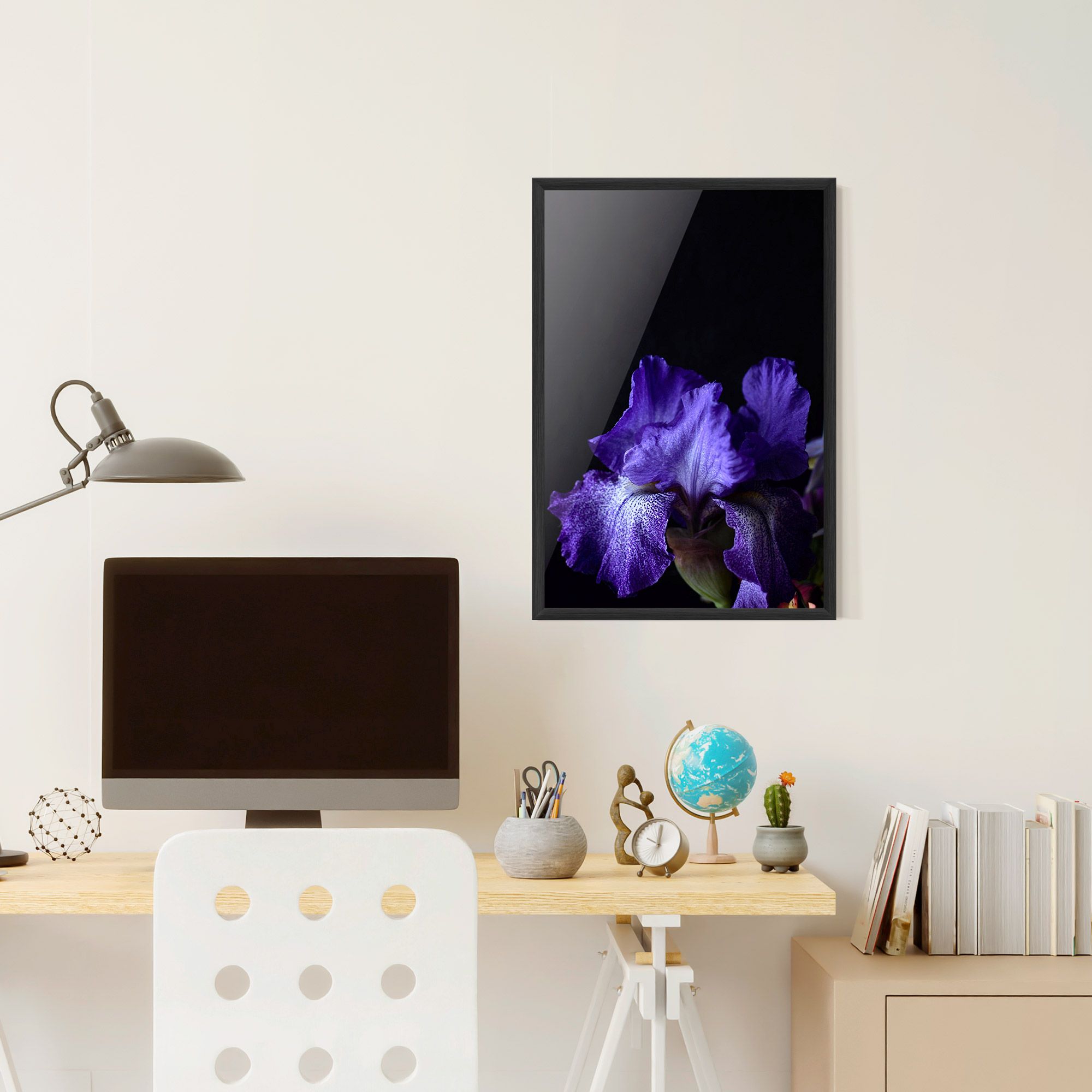 Dark Purple Iris On Black mockup 6