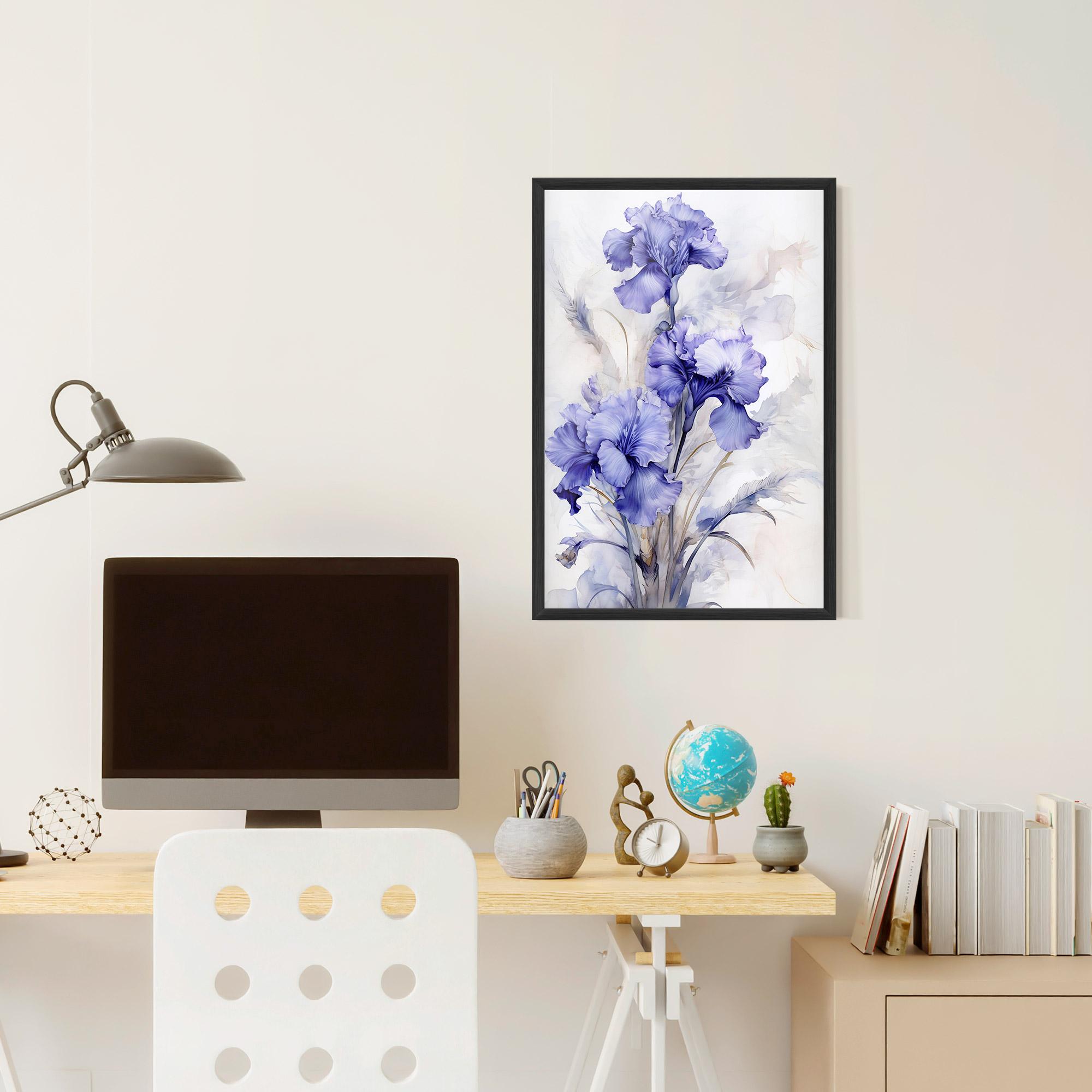 Poster Înrămat Purple Iris Painting mockup 6