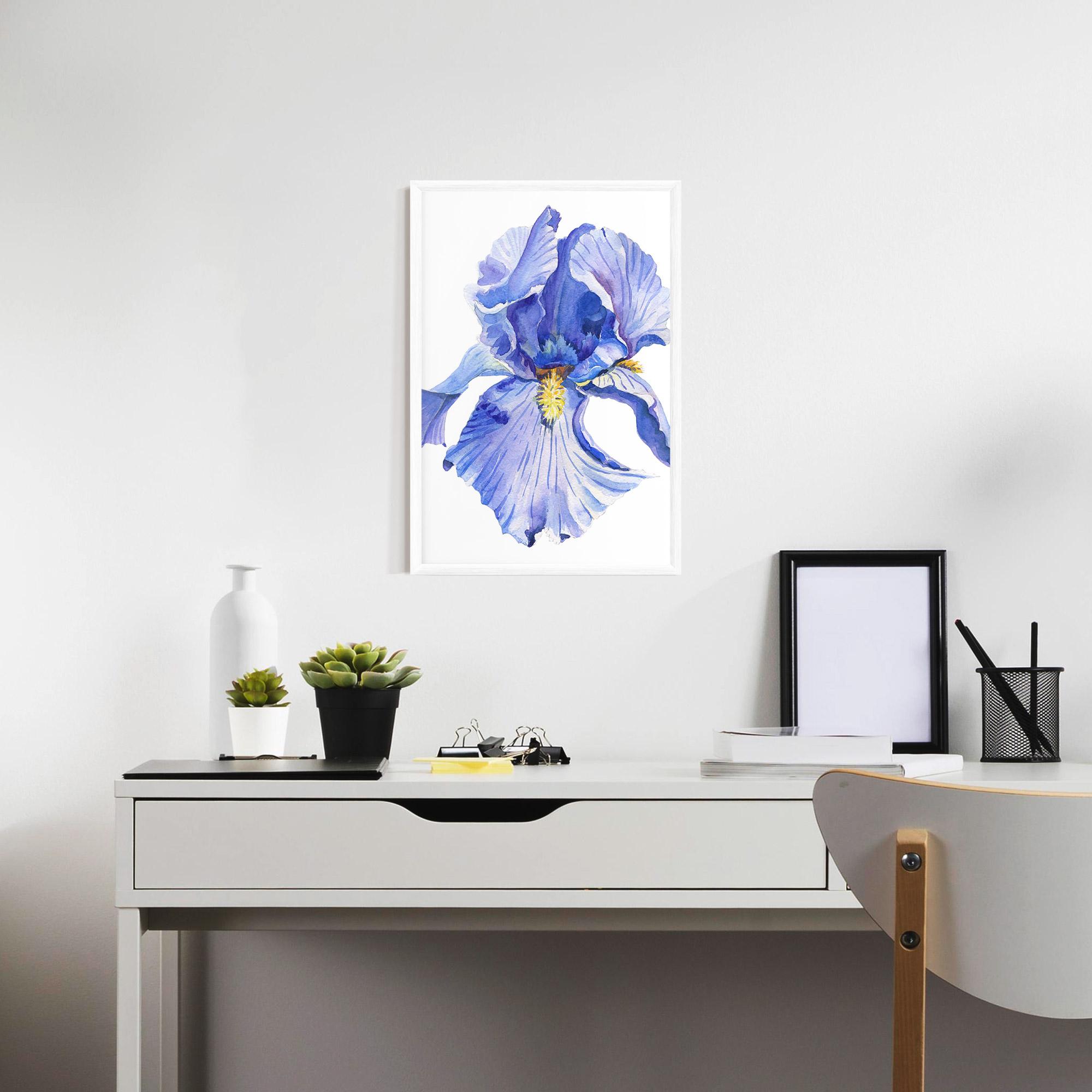 Poster Înrămat Purple Iris On White mockup 7