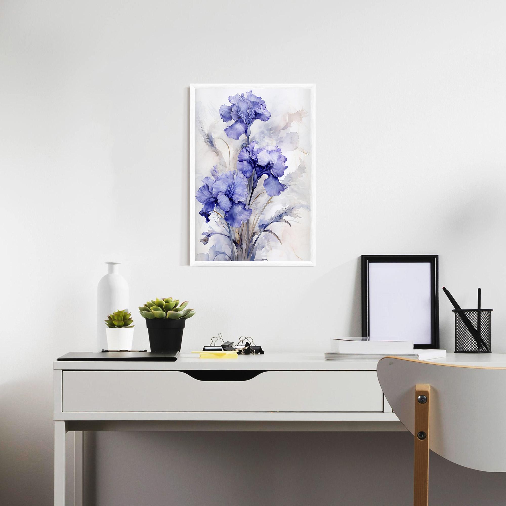 Poster Înrămat Purple Iris Painting mockup 7