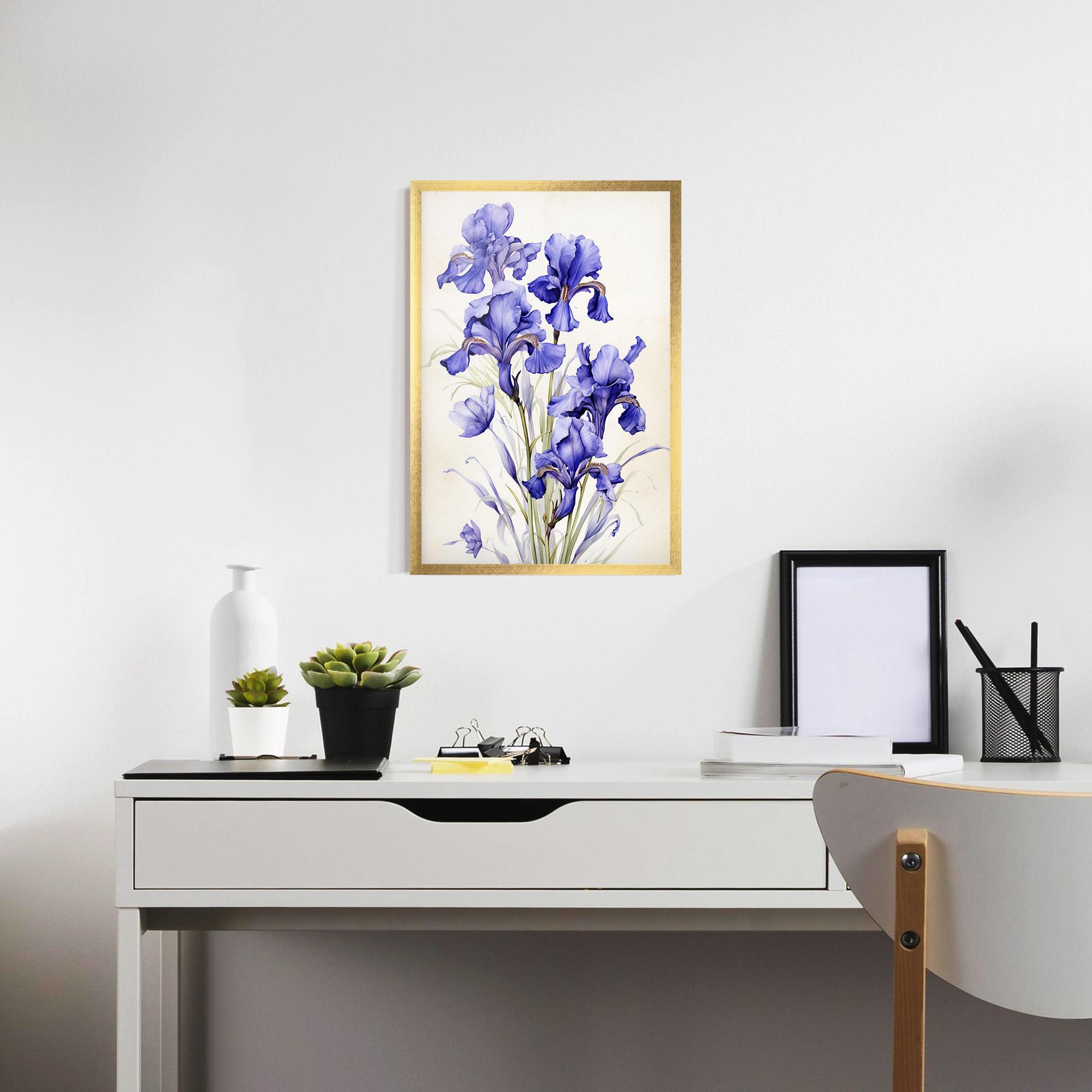 Poster Înrămat Purple Iris On Cream mockup 7