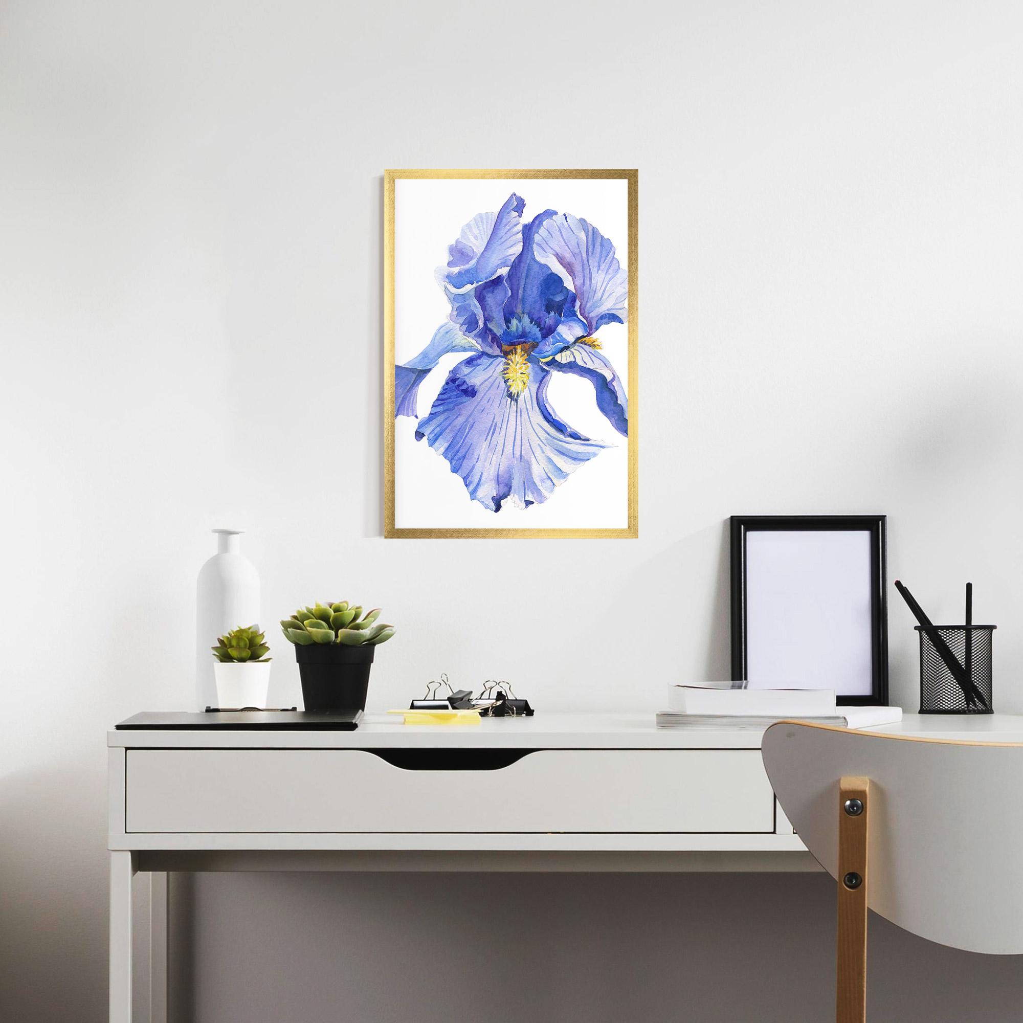 Poster Înrămat Purple Iris On White mockup 7