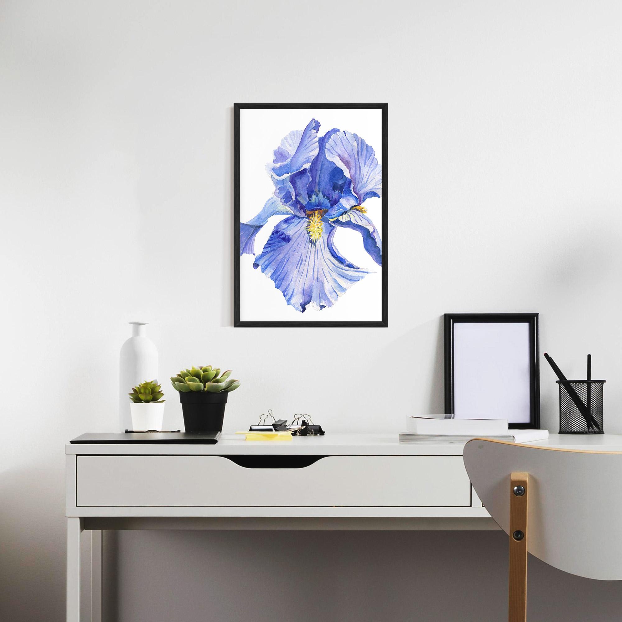 Poster Înrămat Purple Iris On White mockup 7