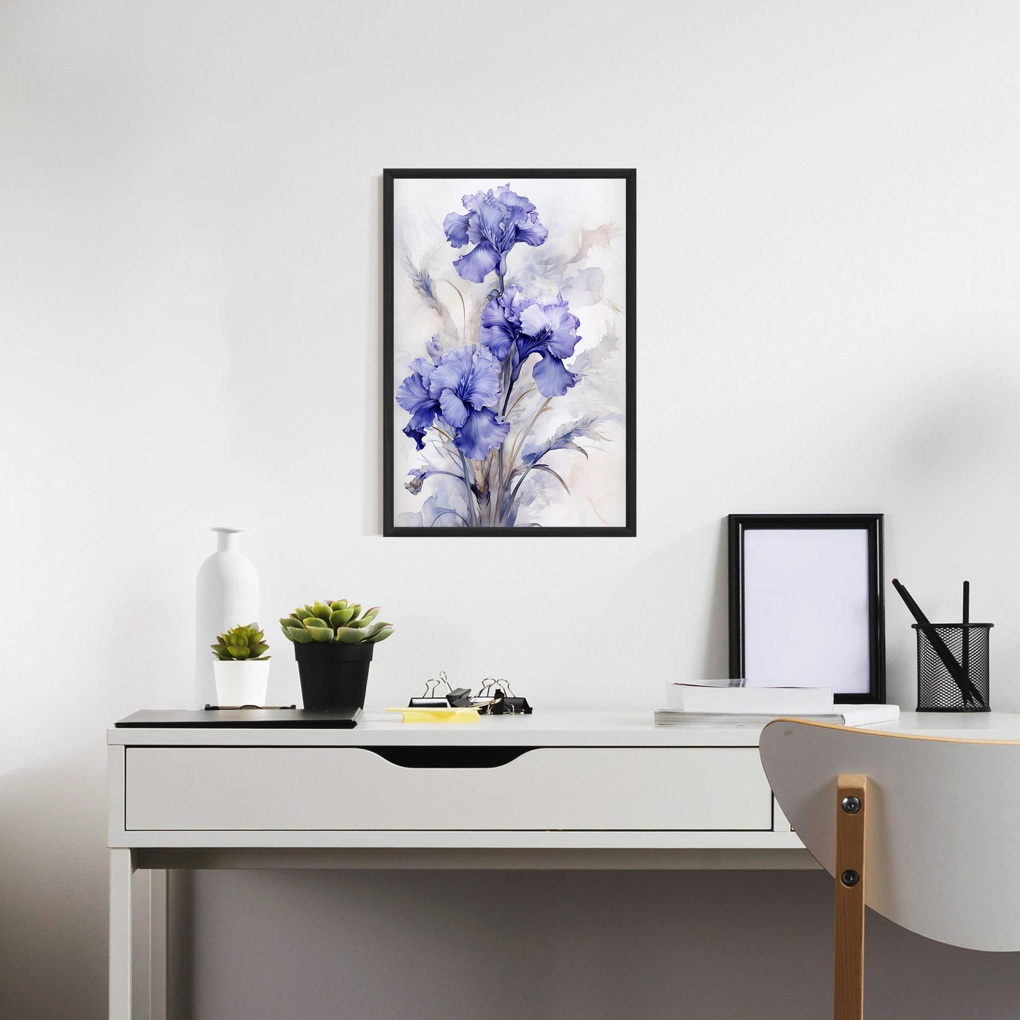 Poster Înrămat Purple Iris Painting mockup 7