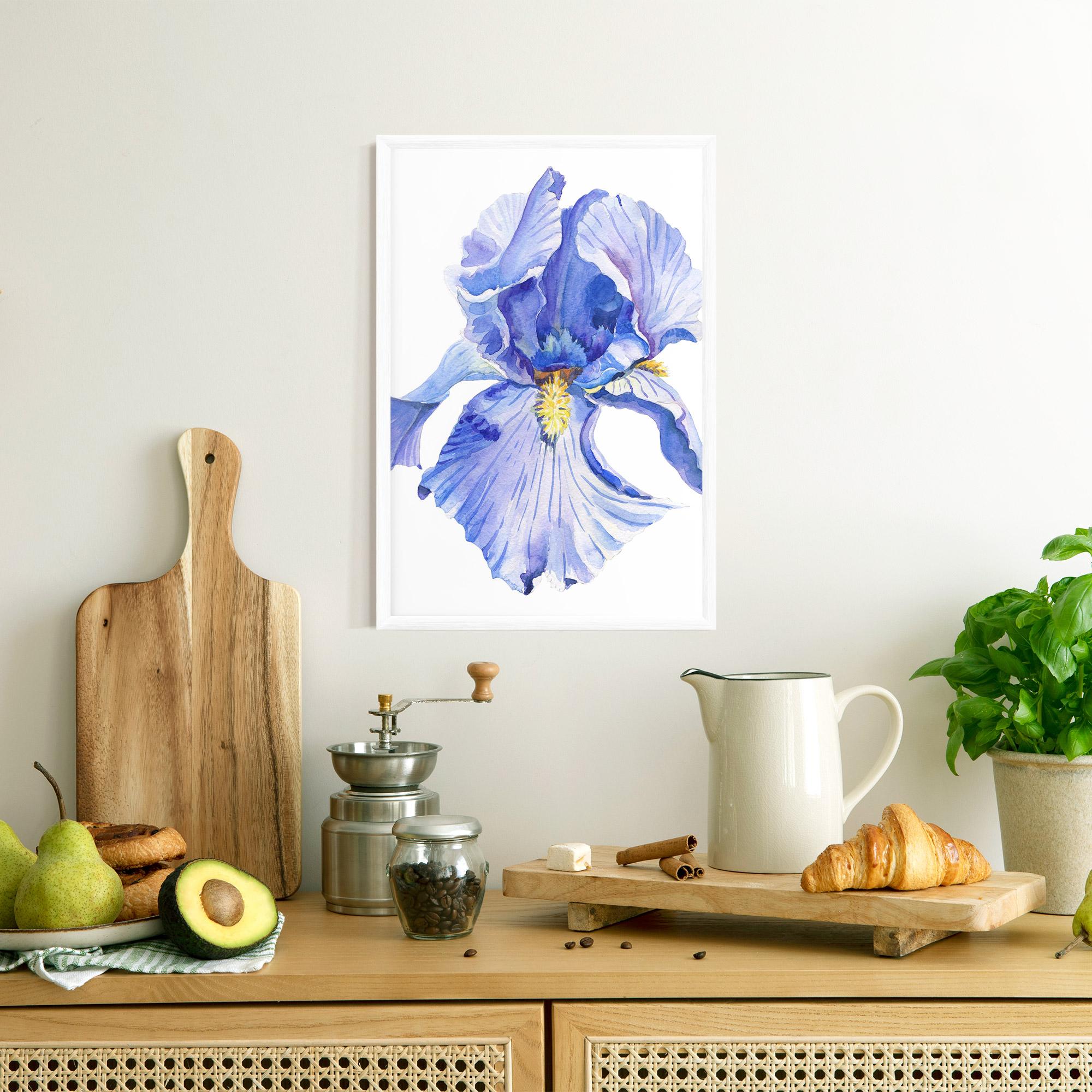 Poster Înrămat Purple Iris On White mockup 8