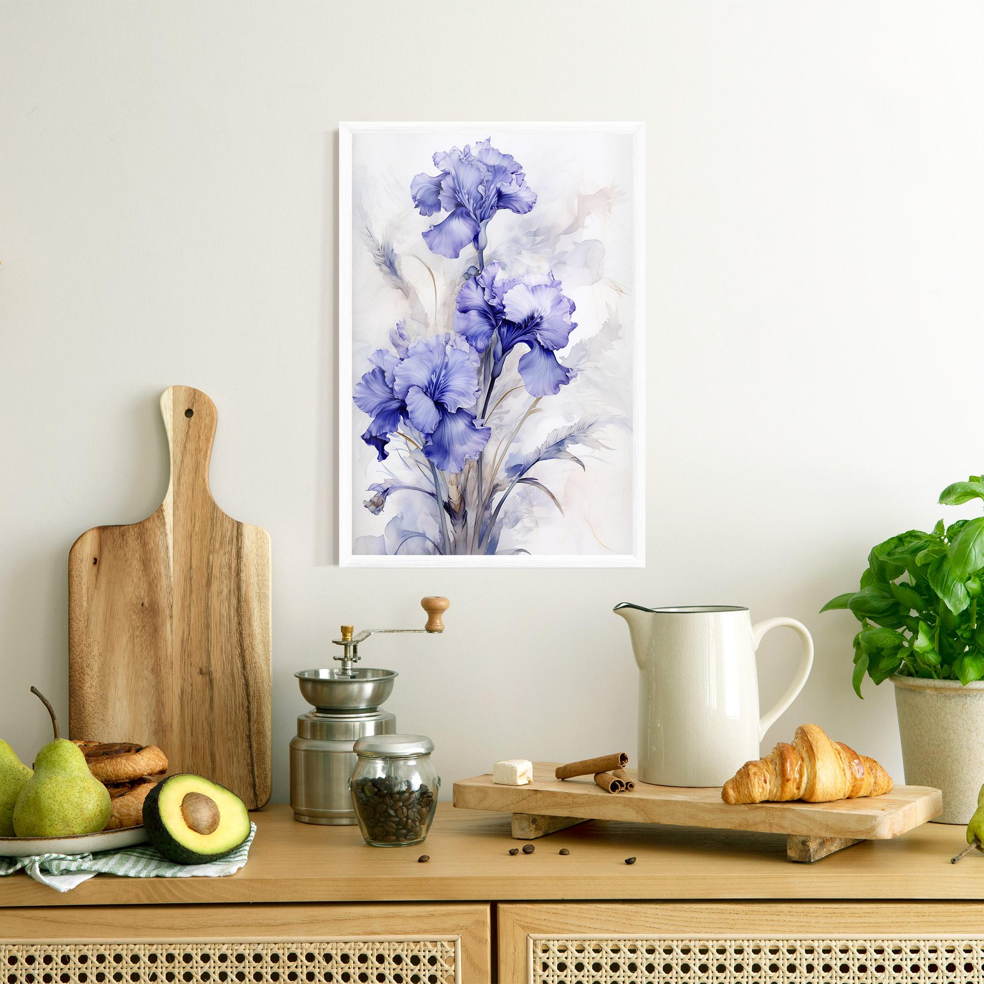 Poster Înrămat Purple Iris Painting mockup 8