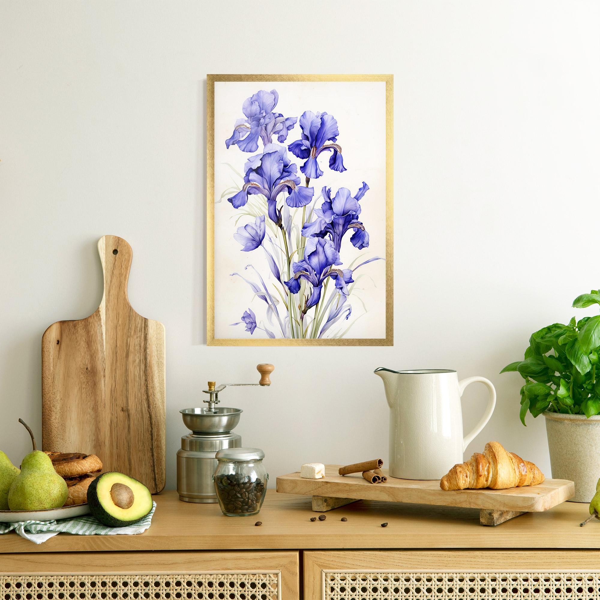 Poster Înrămat Purple Iris On Cream mockup 8