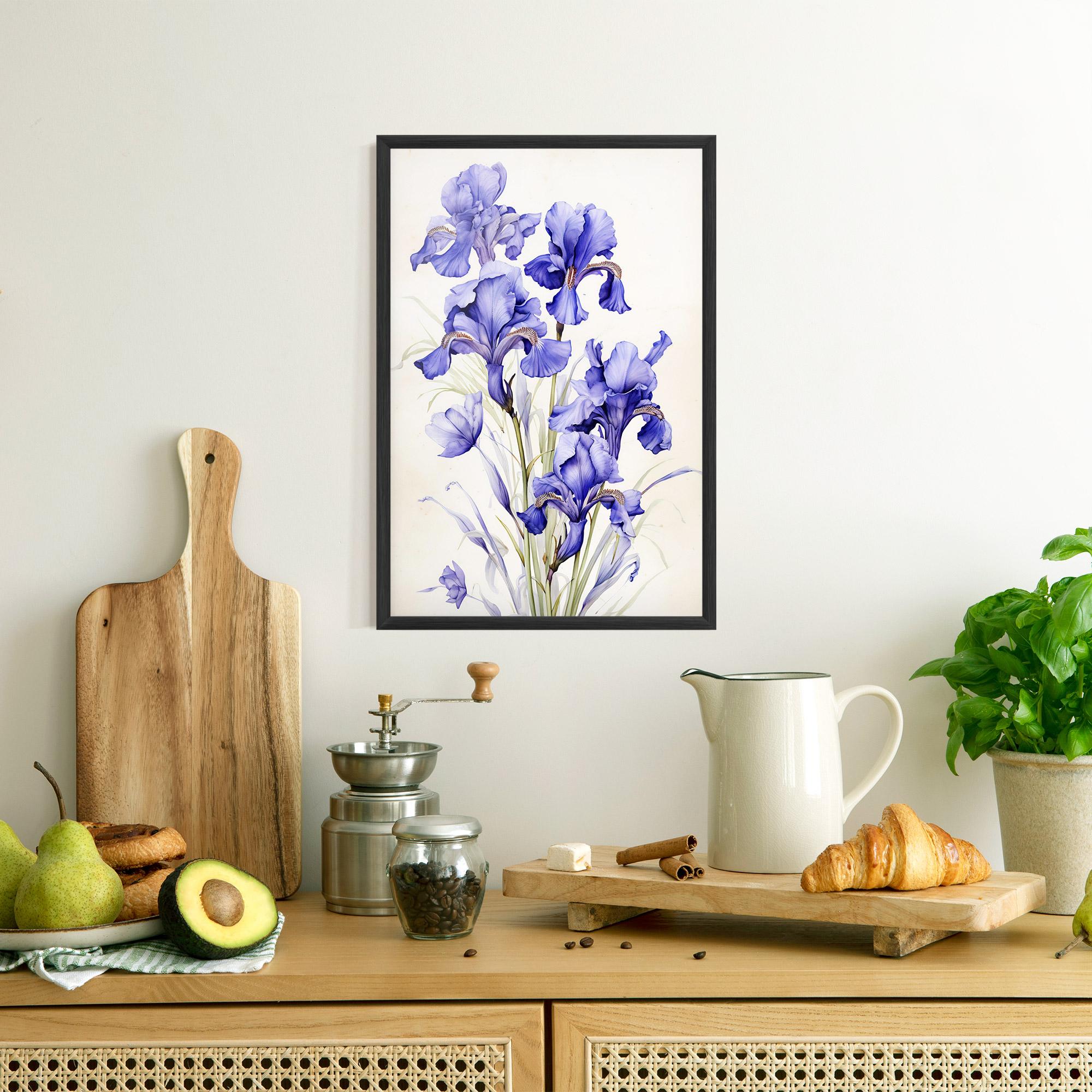 Poster Înrămat Purple Iris On Cream mockup 8