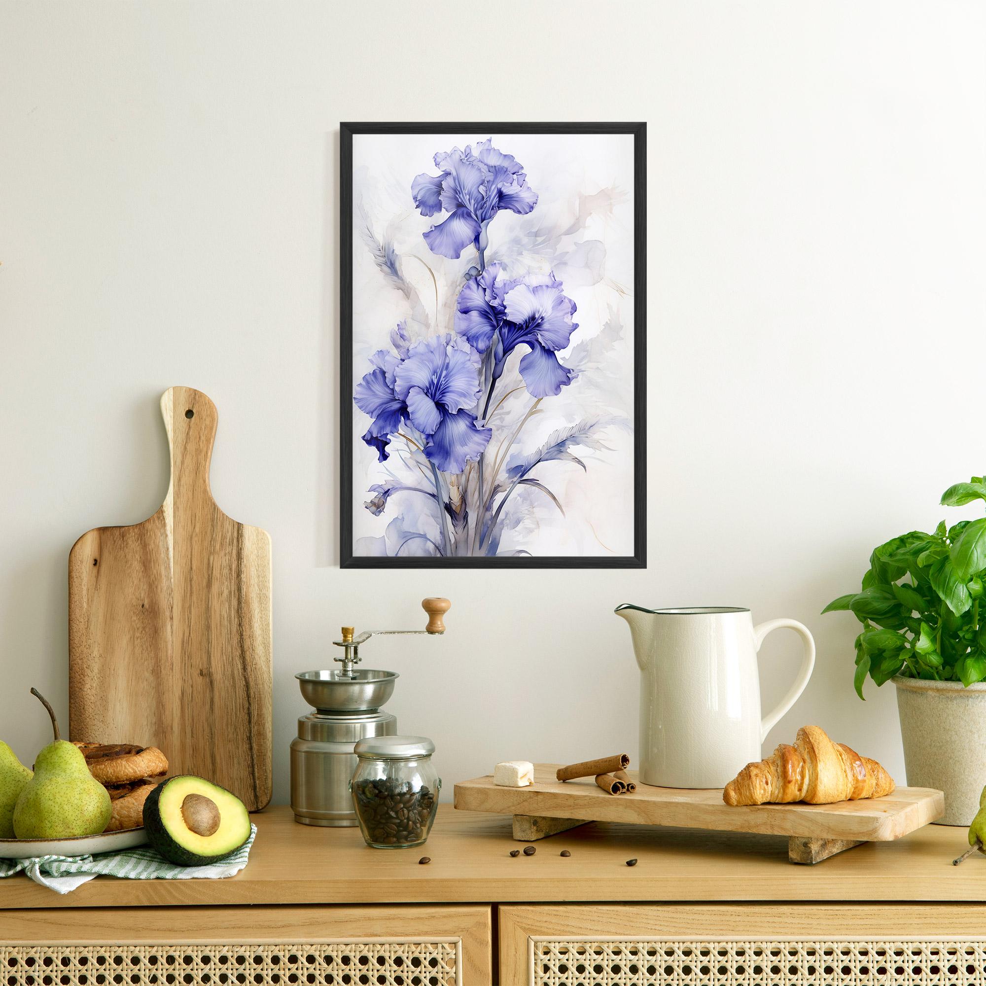 Poster Înrămat Purple Iris Painting mockup 8