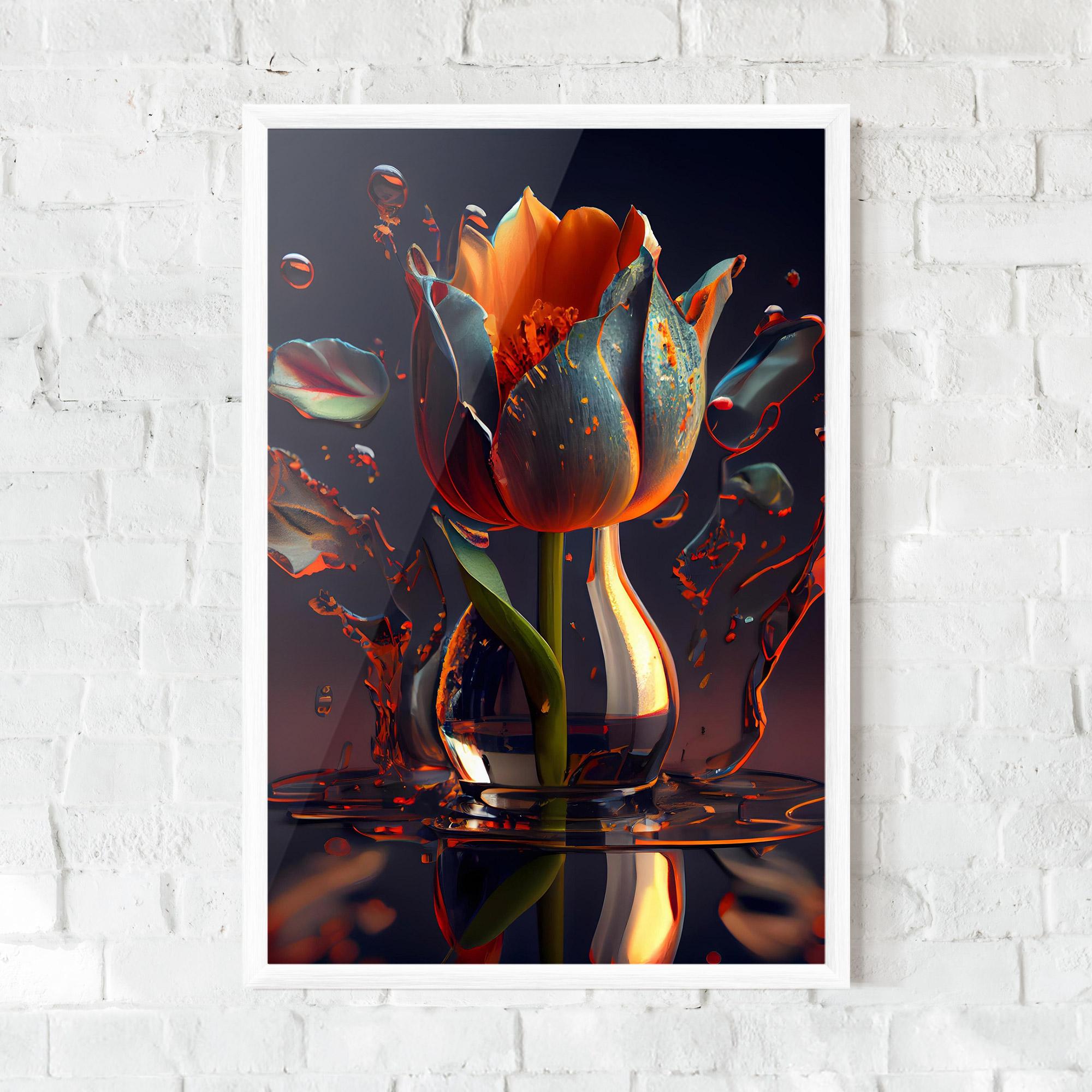 Poster Înrămat Black Tulip In Vase mockup 0