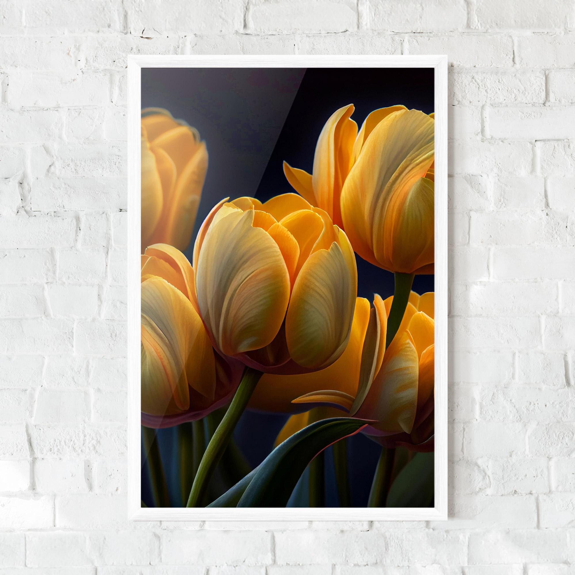 Poster Înrămat Pretty Yellow Tulips mockup 0