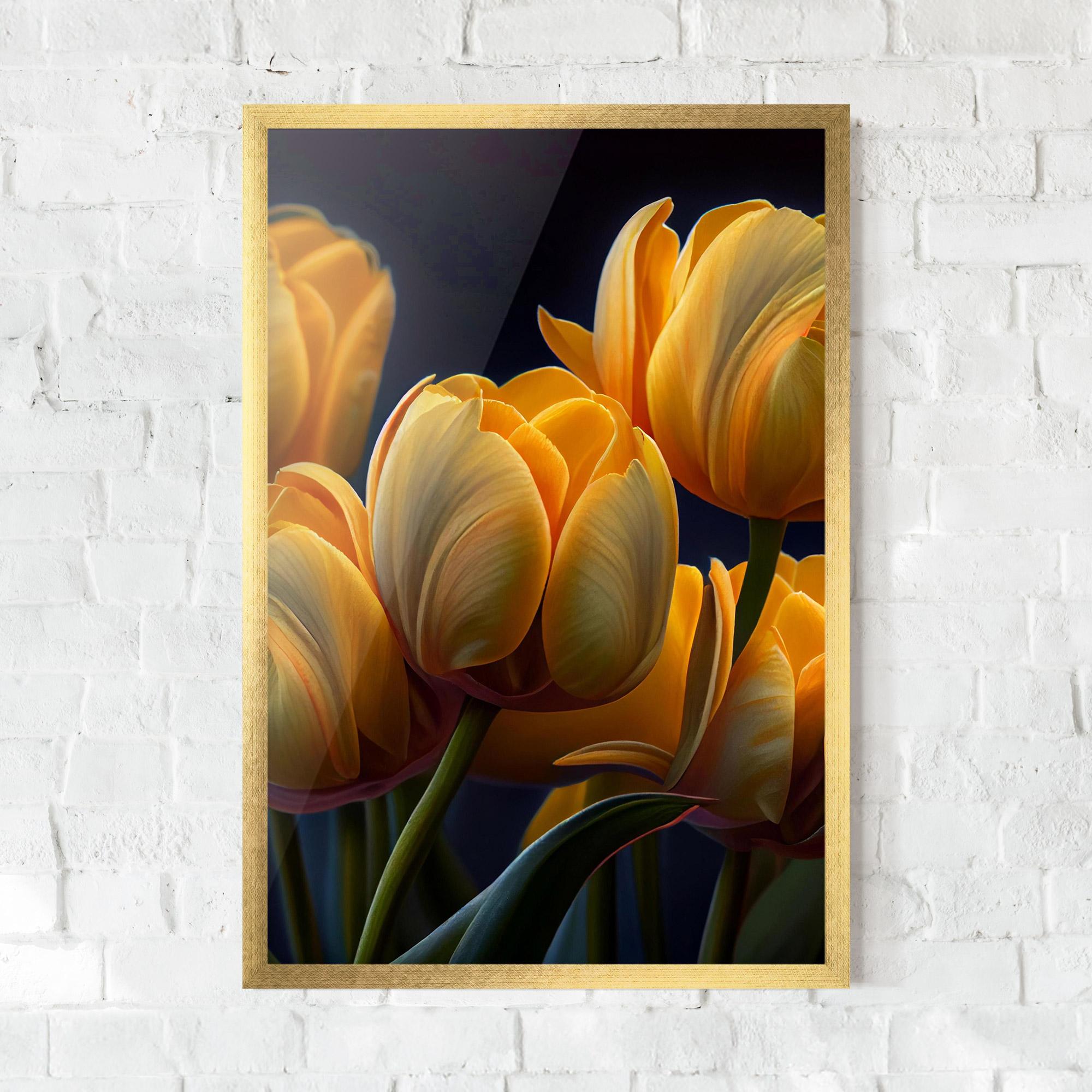 Poster Înrămat Pretty Yellow Tulips mockup 0