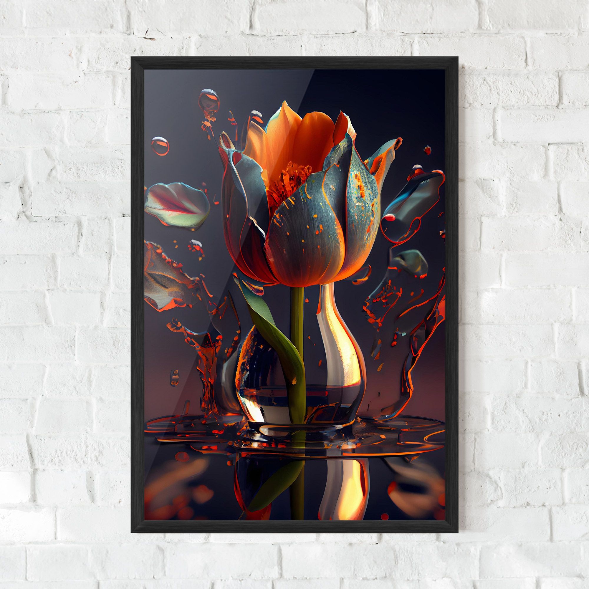 Black Tulip In Vase mockup 0