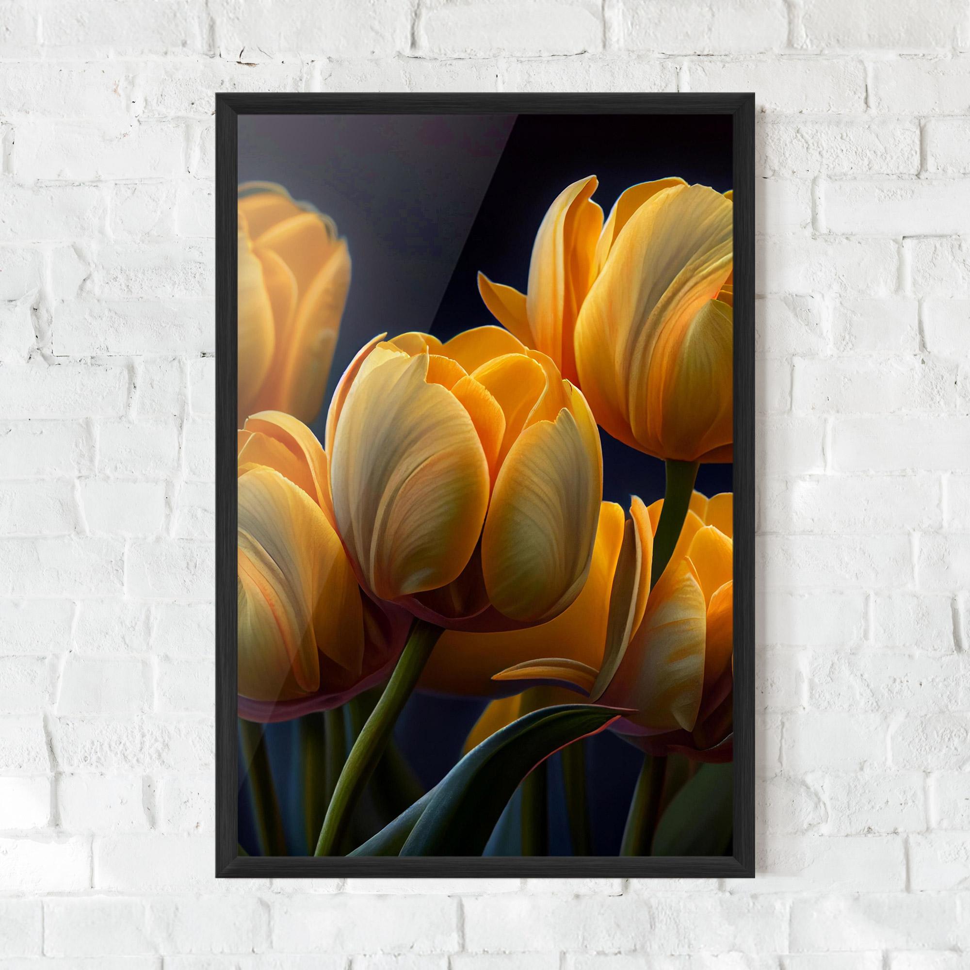 Poster Înrămat Pretty Yellow Tulips mockup 0