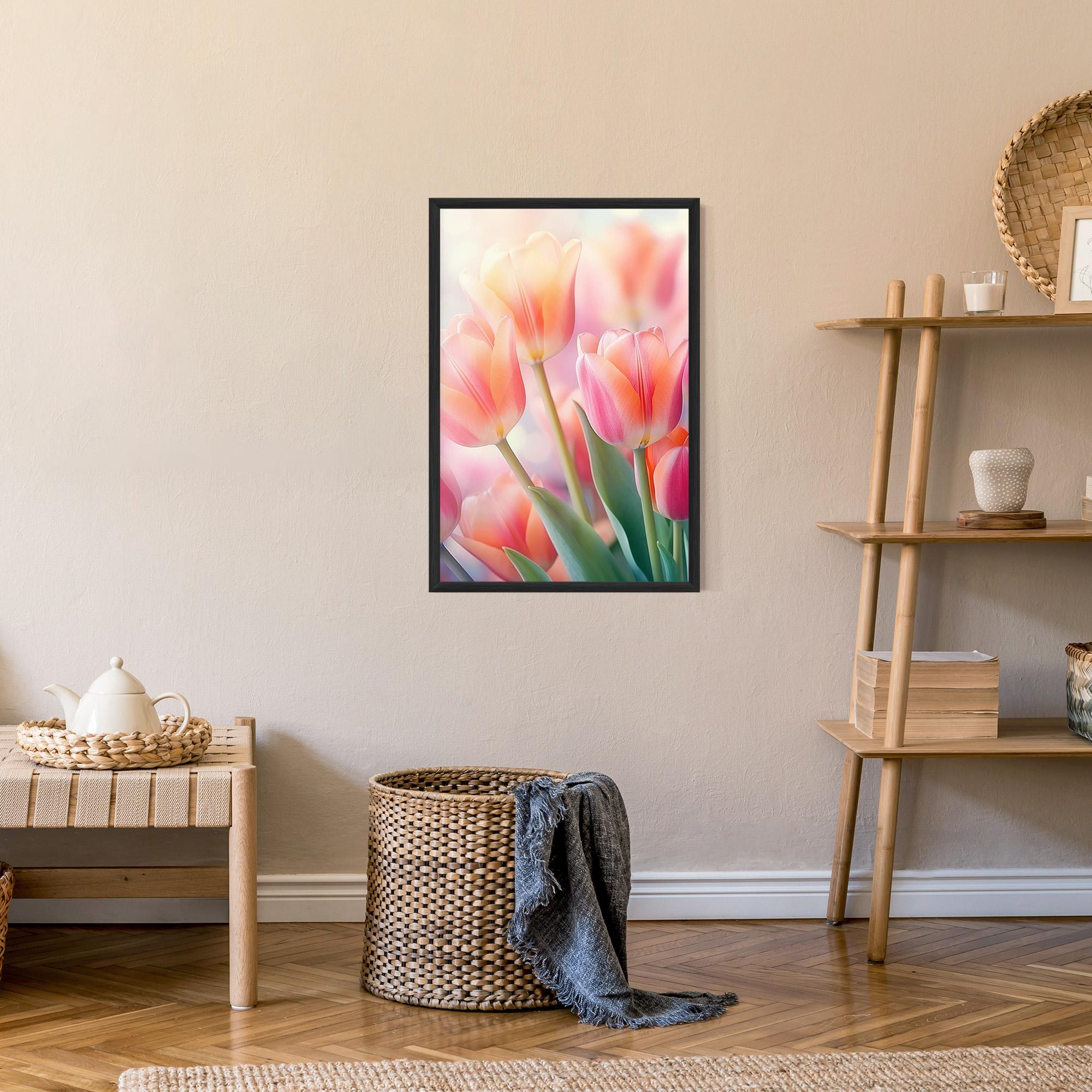 Poster Înrămat Dreamy Tulips mockup 9