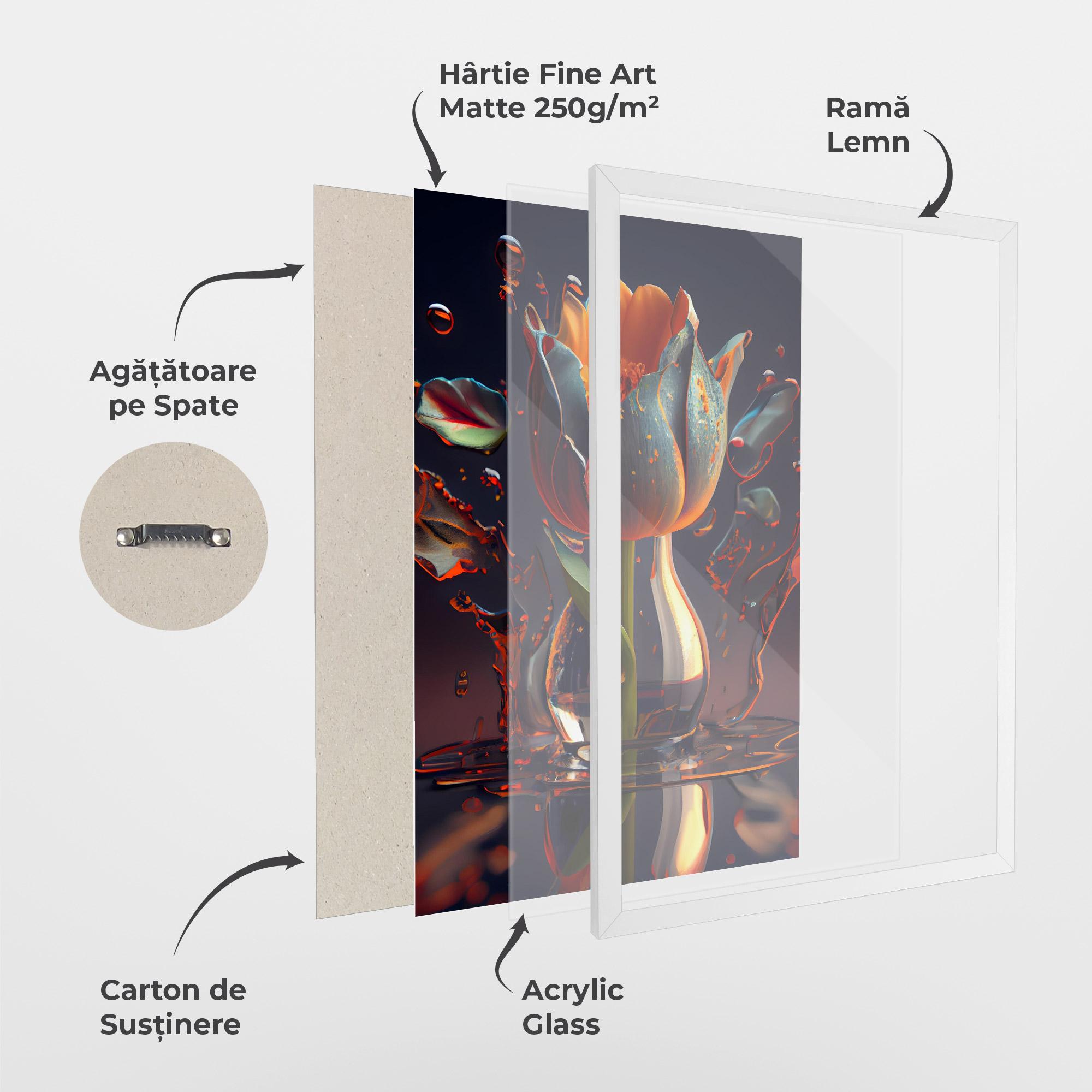 Poster Înrămat Black Tulip In Vase mockup 1