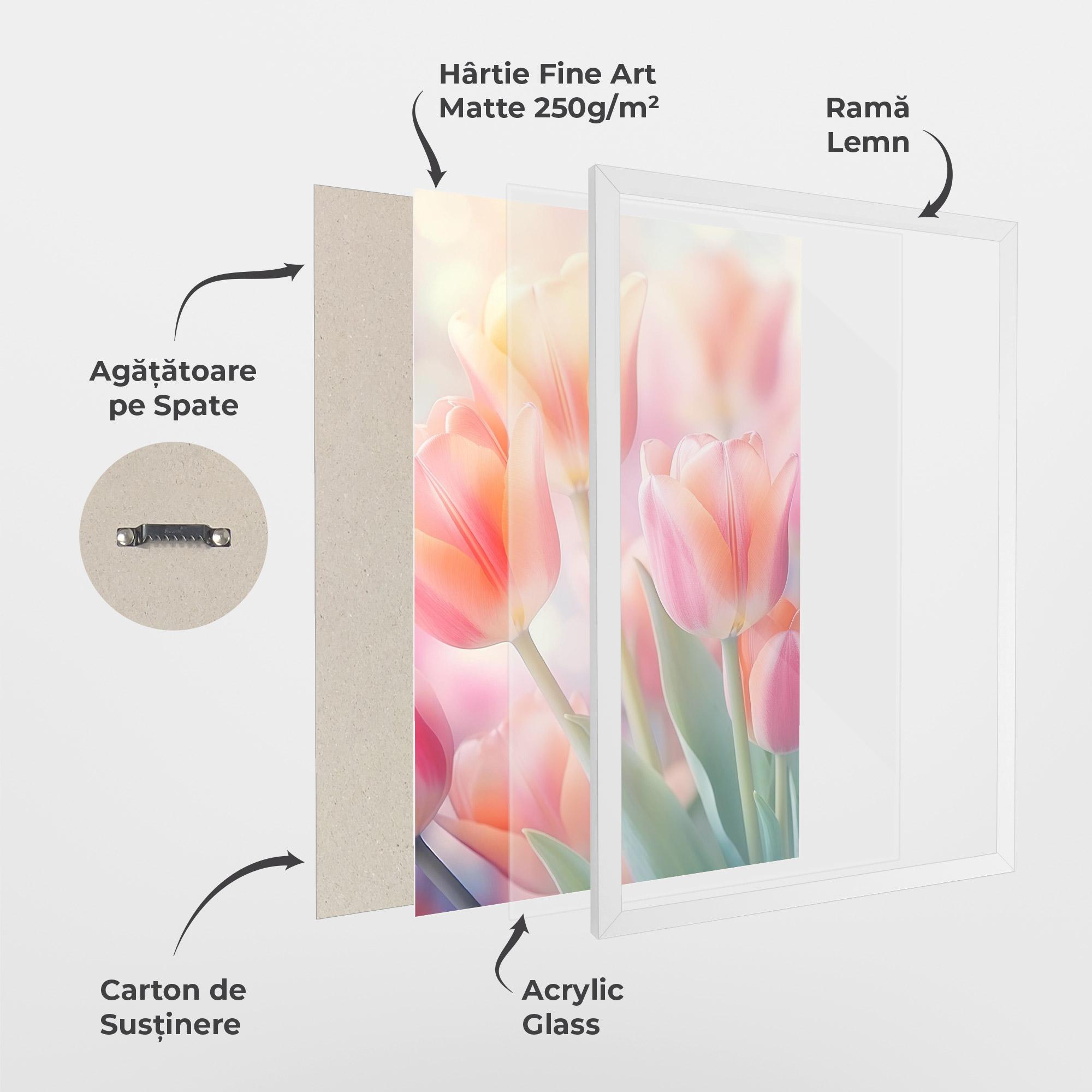 Poster Înrămat Dreamy Tulips mockup 1