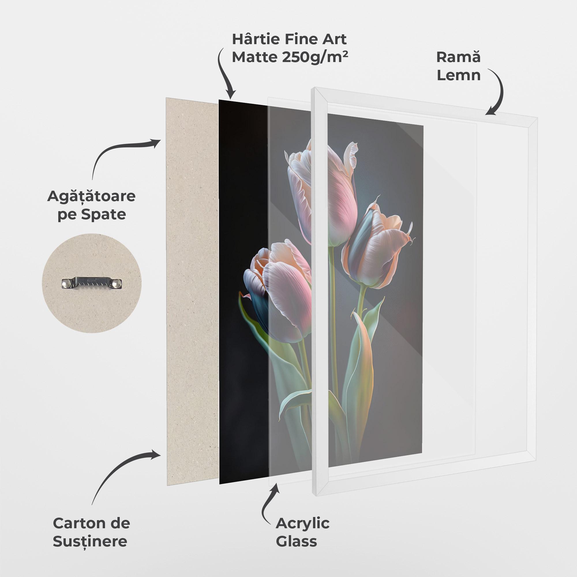 Poster Înrămat Light Purple Tulips mockup 1