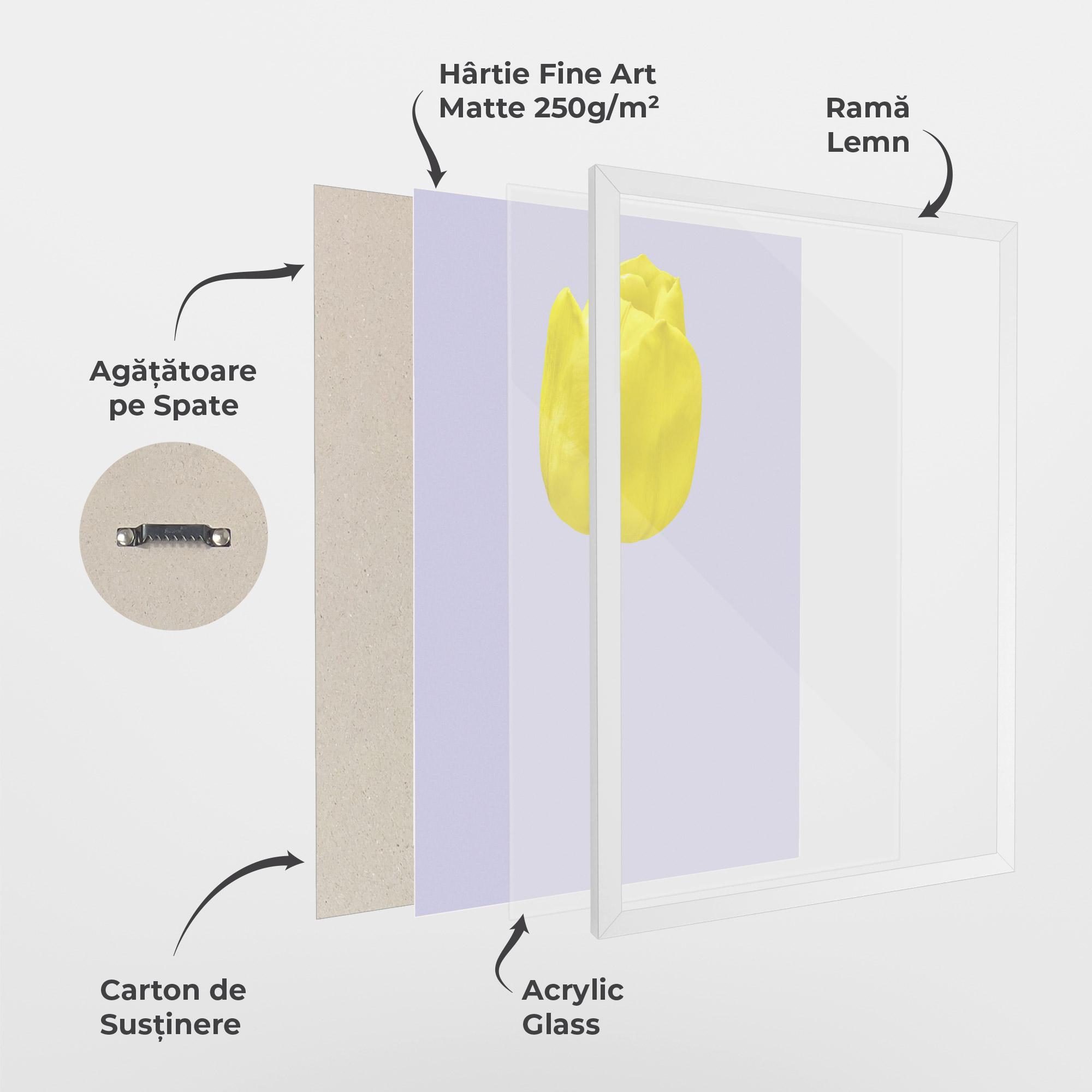 Poster Înrămat One Yellow Tulip mockup 1