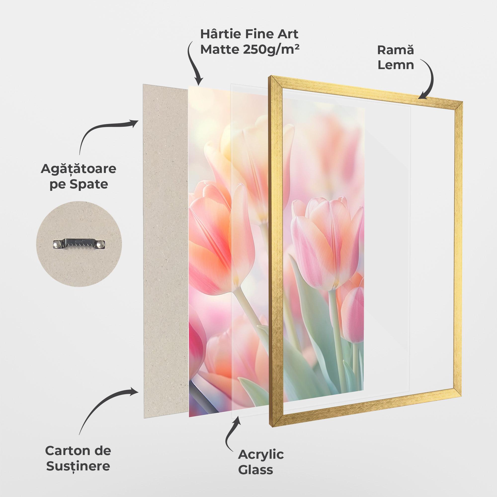 Poster Înrămat Dreamy Tulips mockup 1