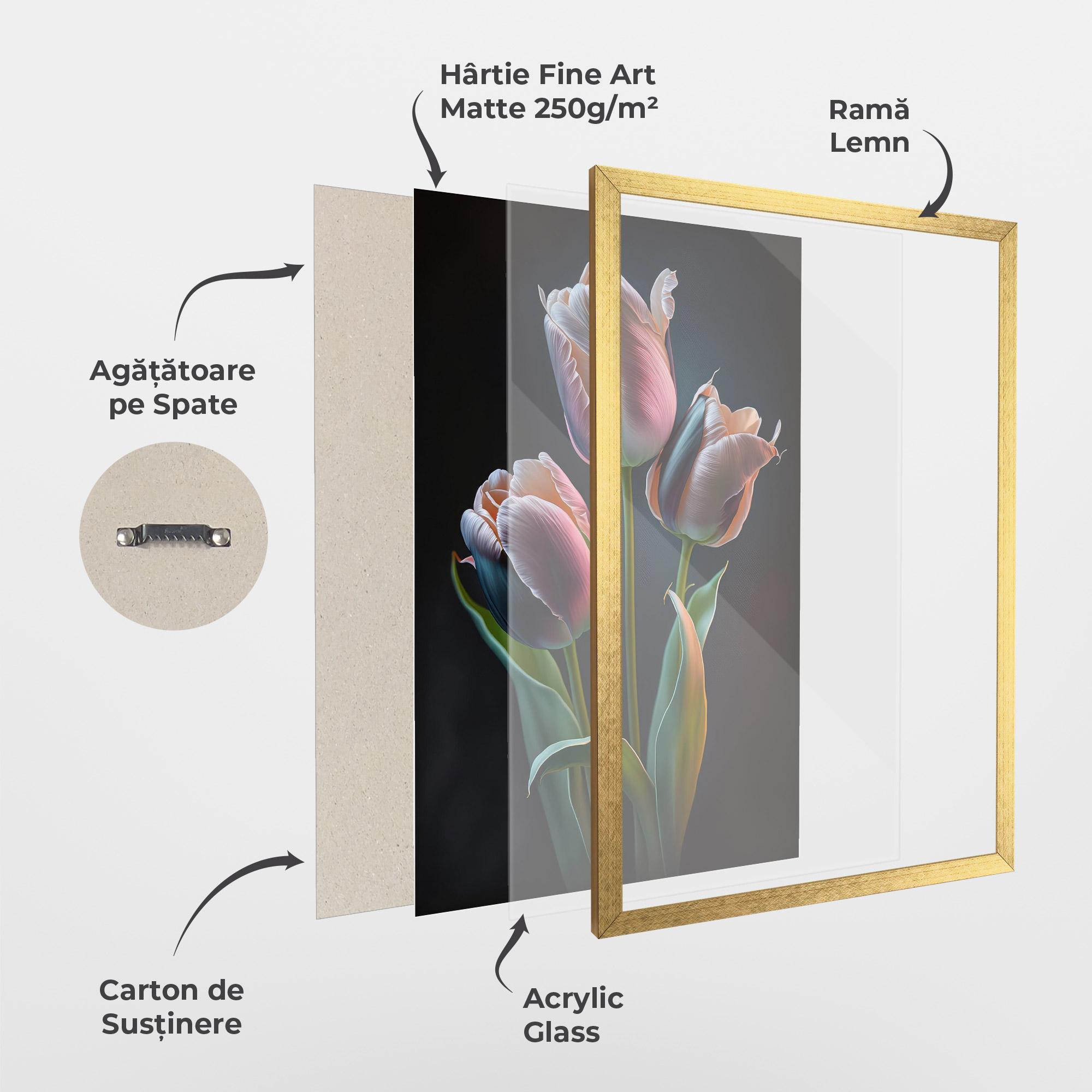 Poster Înrămat Light Purple Tulips mockup 1