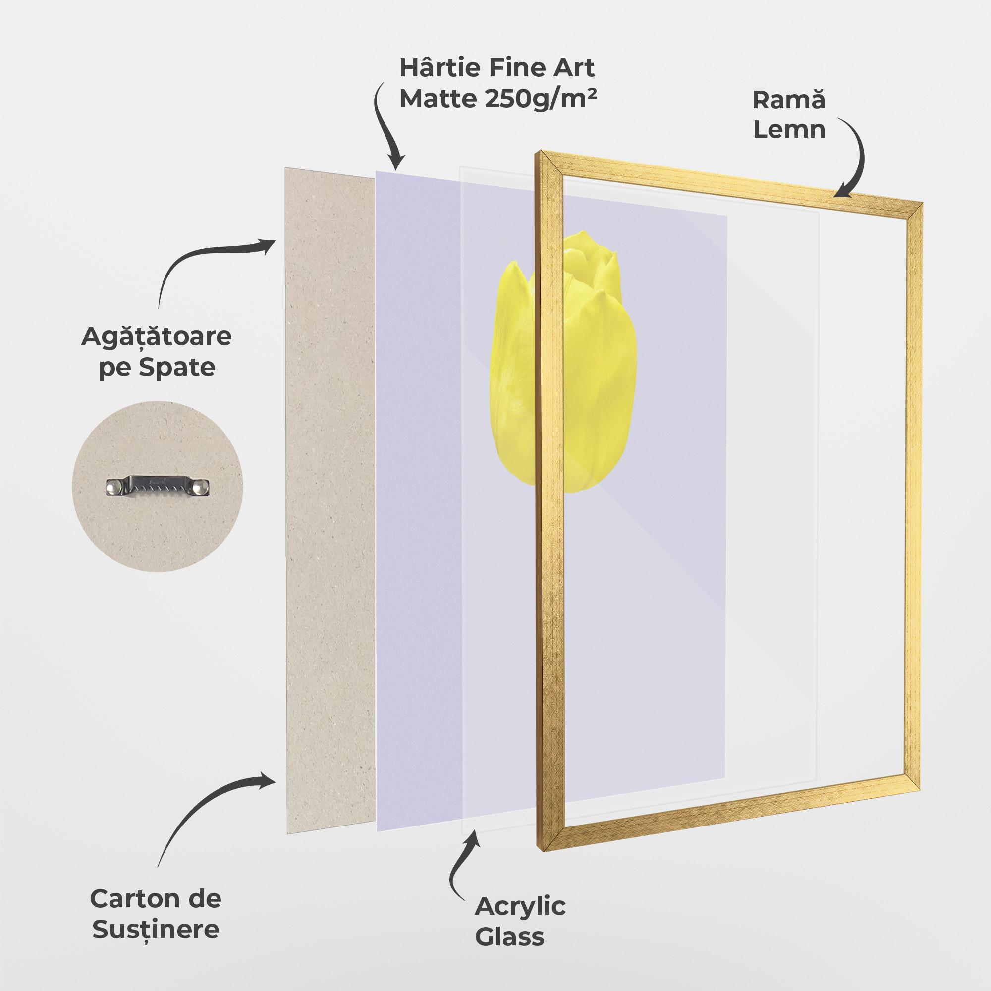 Poster Înrămat One Yellow Tulip mockup 1