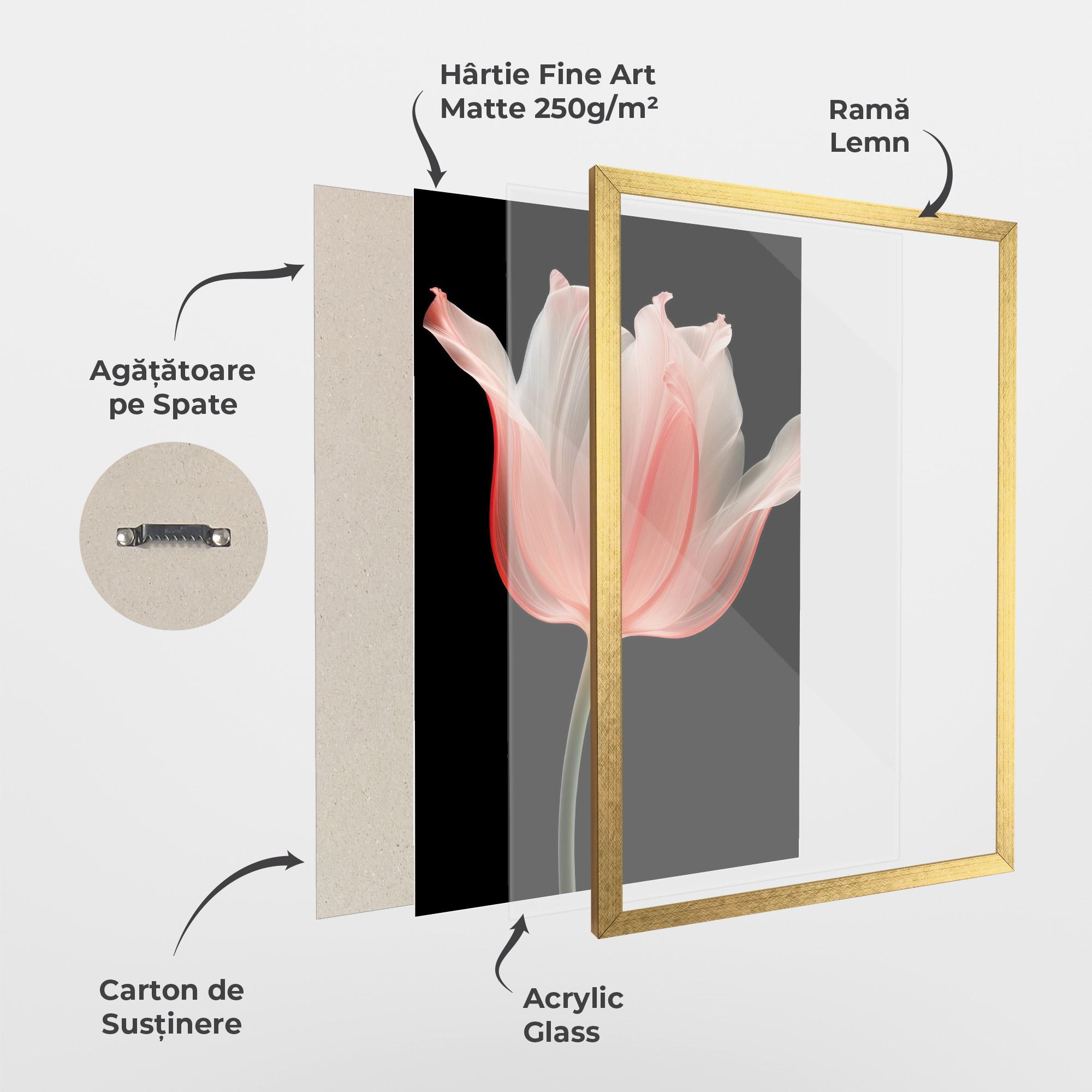 Poster Înrămat Pastel Pink Tulip mockup 1