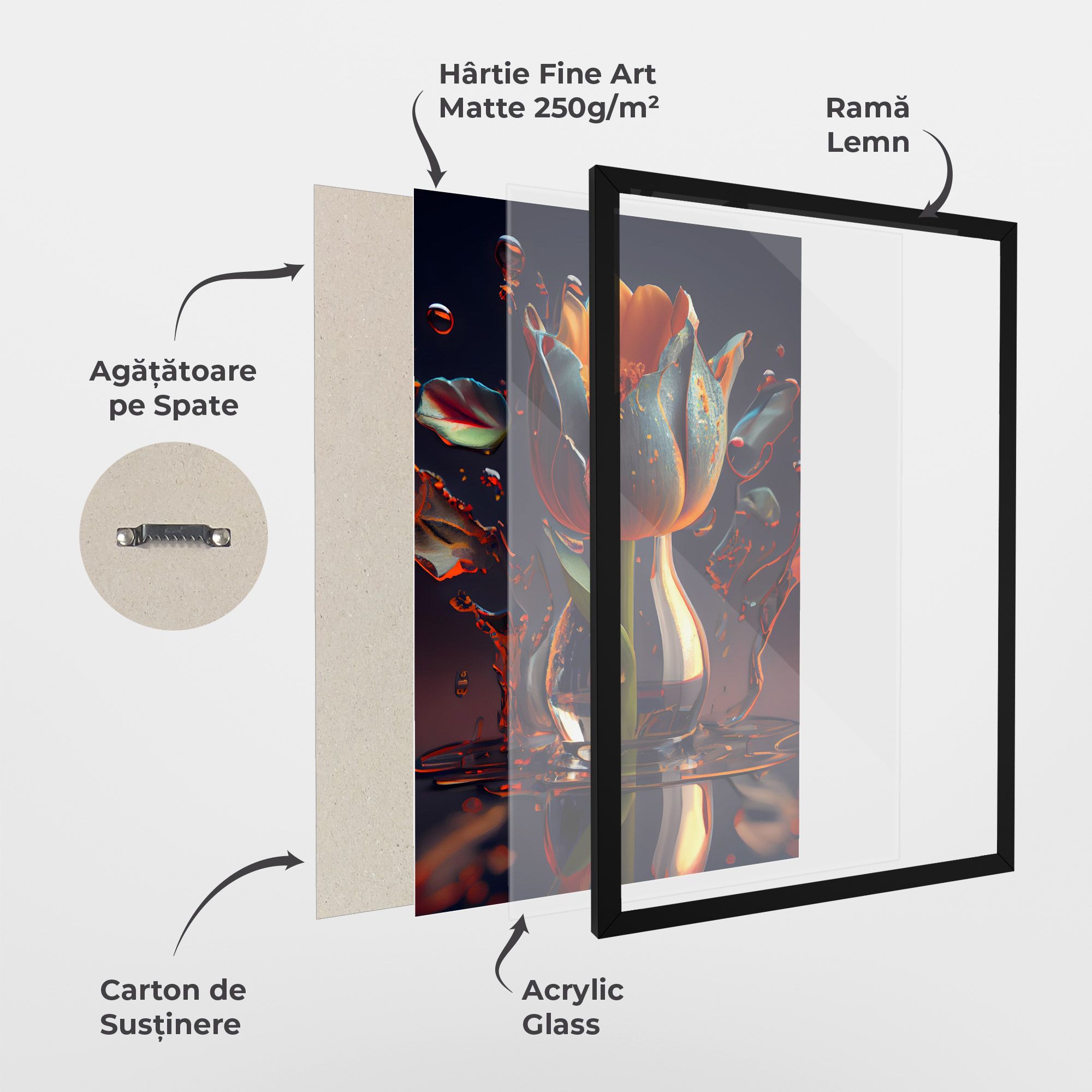 Black Tulip In Vase mockup 1