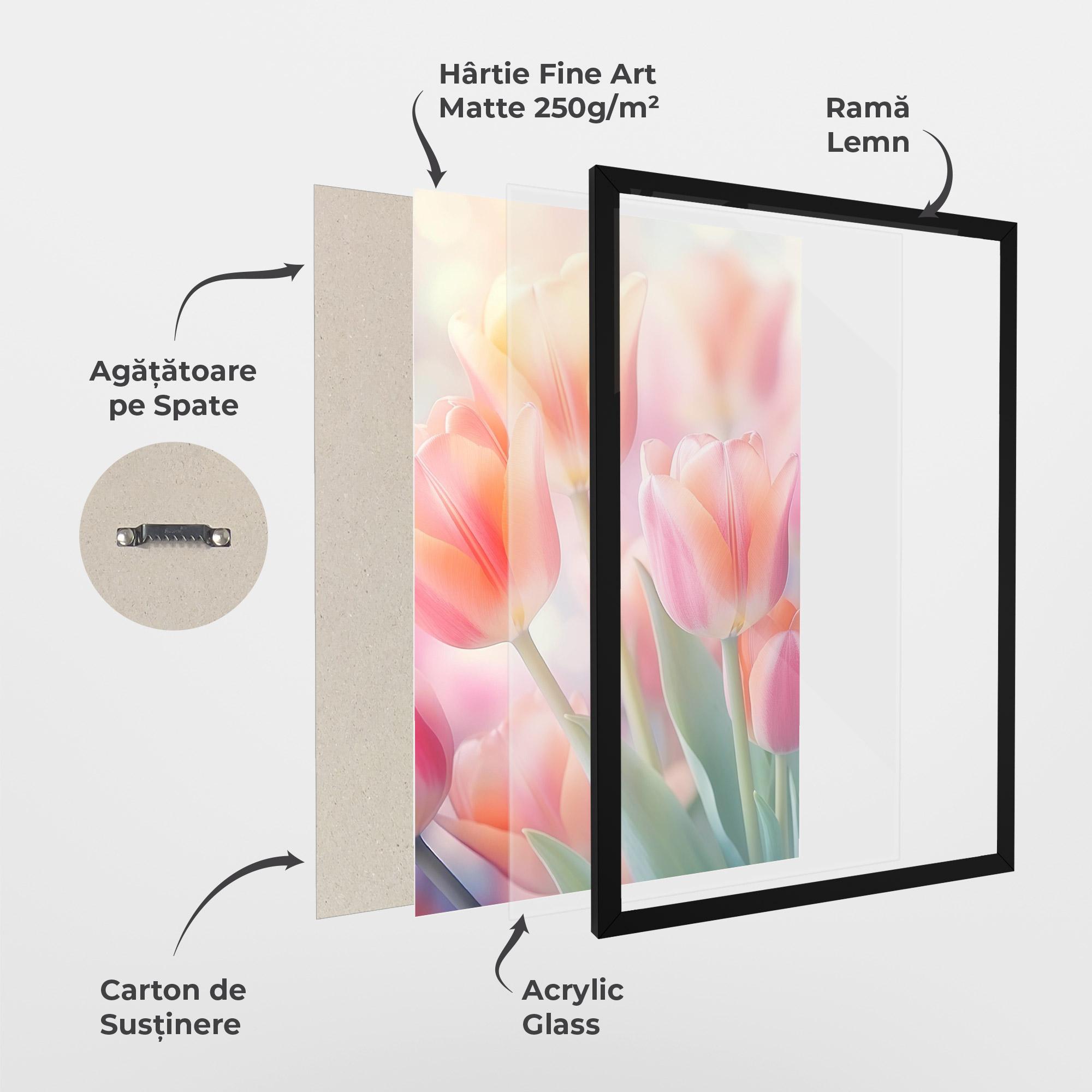 Poster Înrămat Dreamy Tulips mockup 1