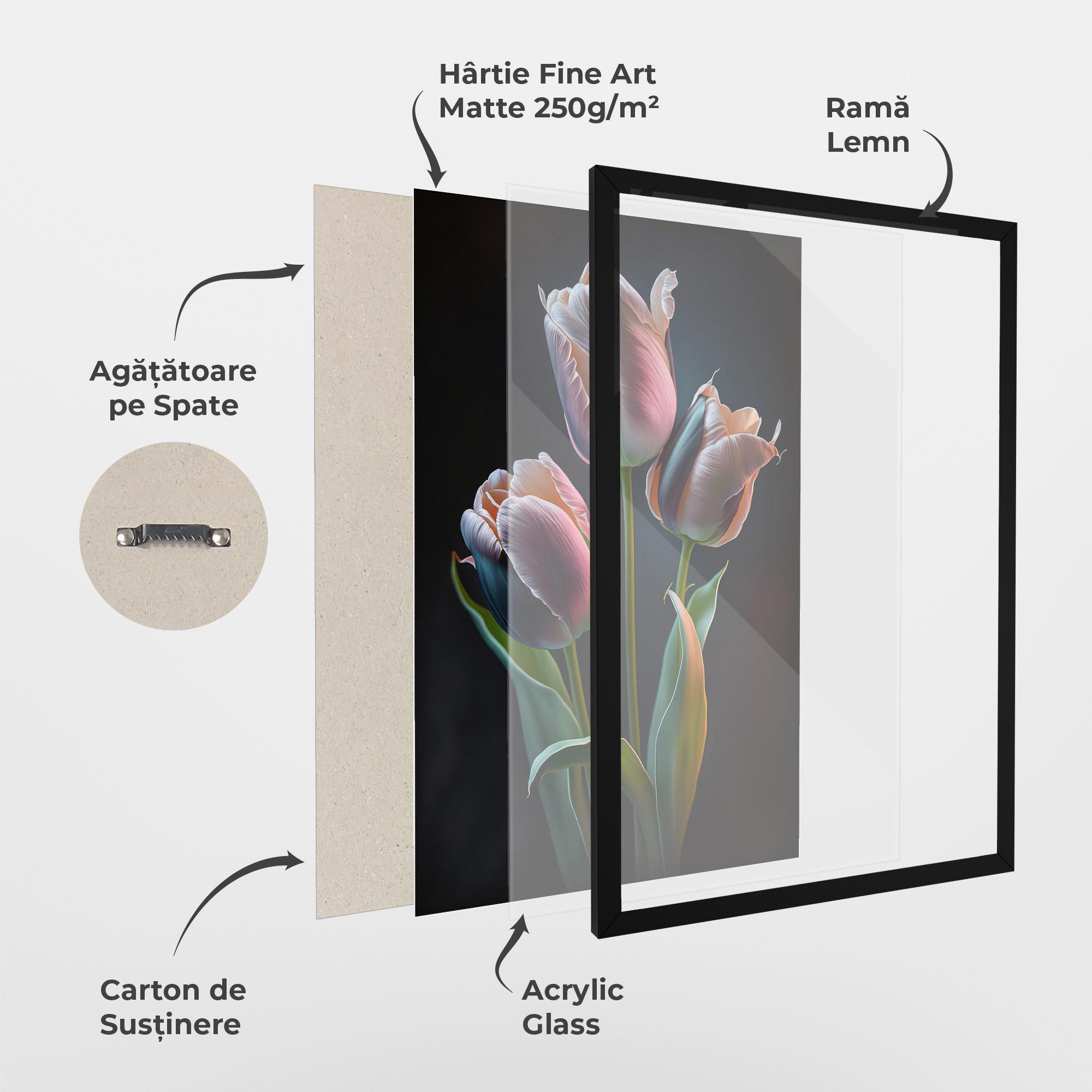 Poster Înrămat Light Purple Tulips mockup 1