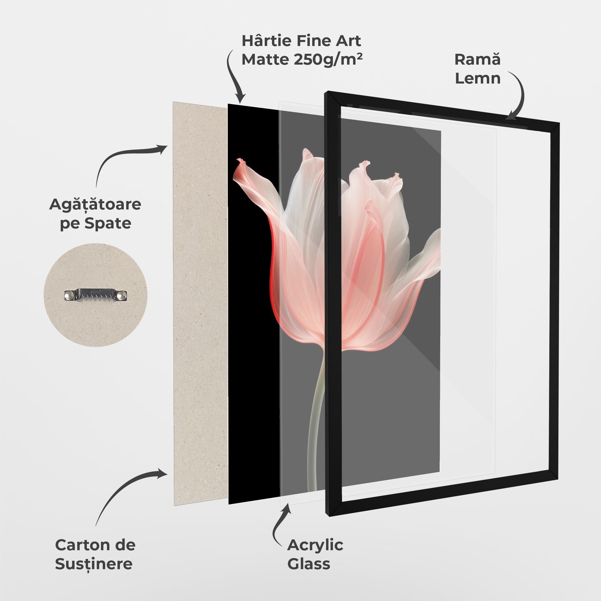 Poster Înrămat Pastel Pink Tulip mockup 1