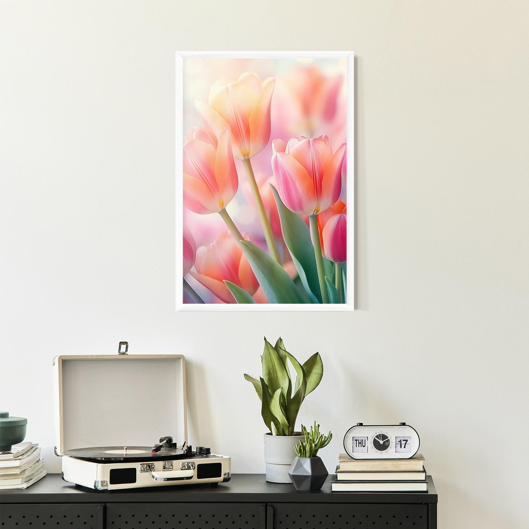 Poster Înrămat Dreamy Tulips mockup 2