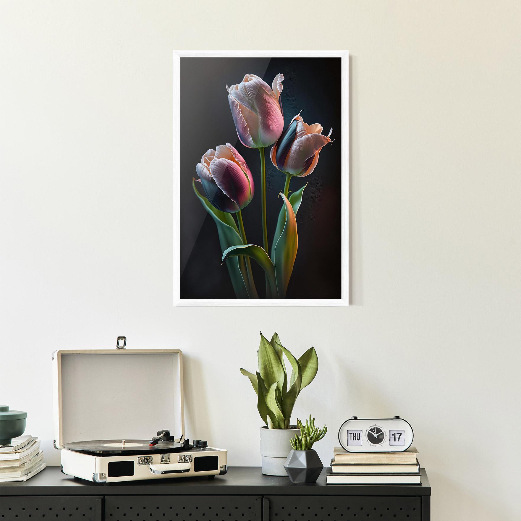 Poster Înrămat Light Purple Tulips mockup 2