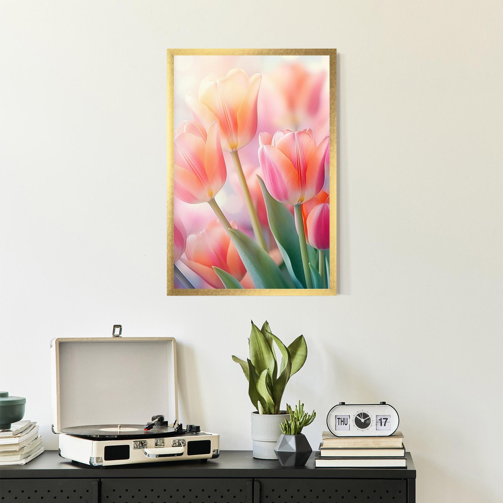 Poster Înrămat Dreamy Tulips mockup 2