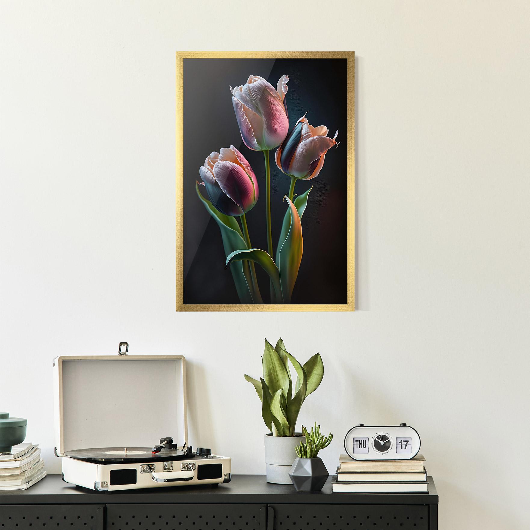 Poster Înrămat Light Purple Tulips mockup 2