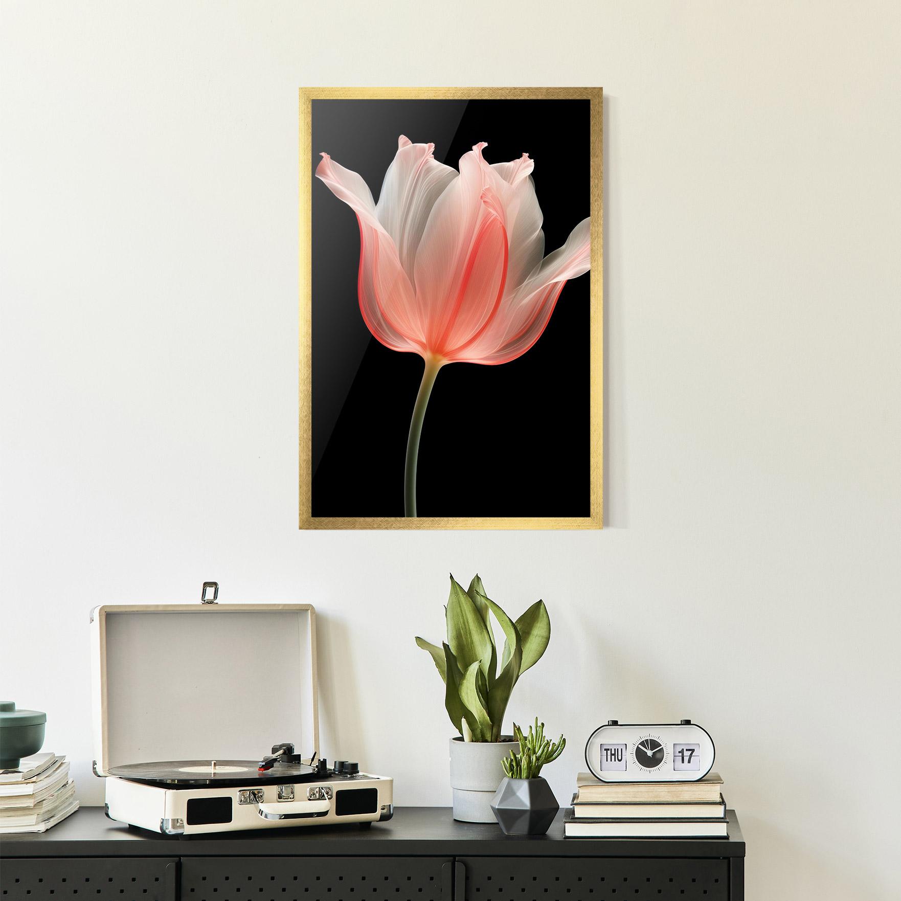 Poster Înrămat Pastel Pink Tulip mockup 2