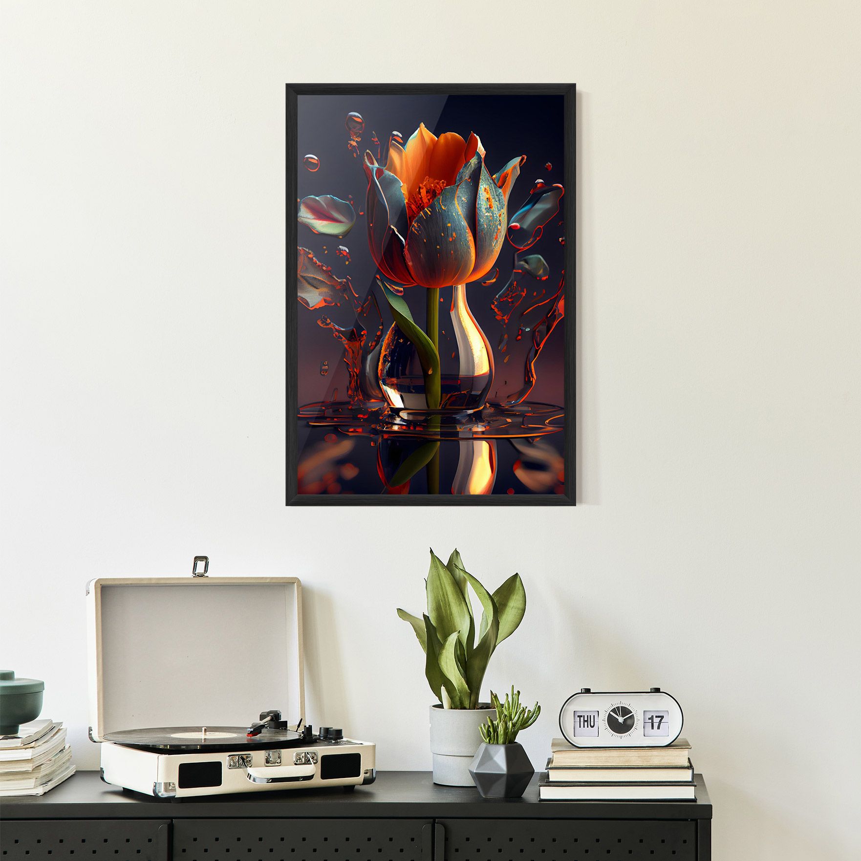 Black Tulip In Vase mockup 2
