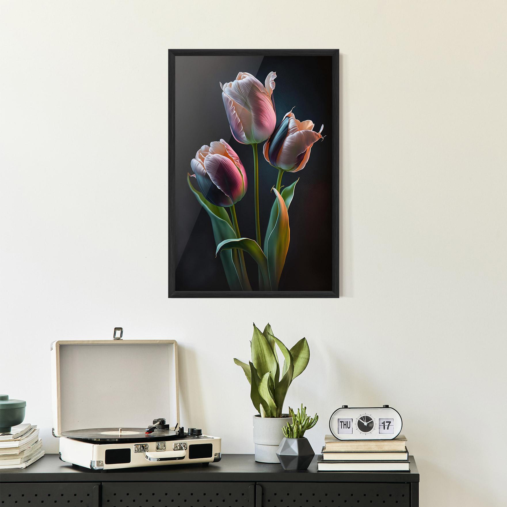 Poster Înrămat Light Purple Tulips mockup 2