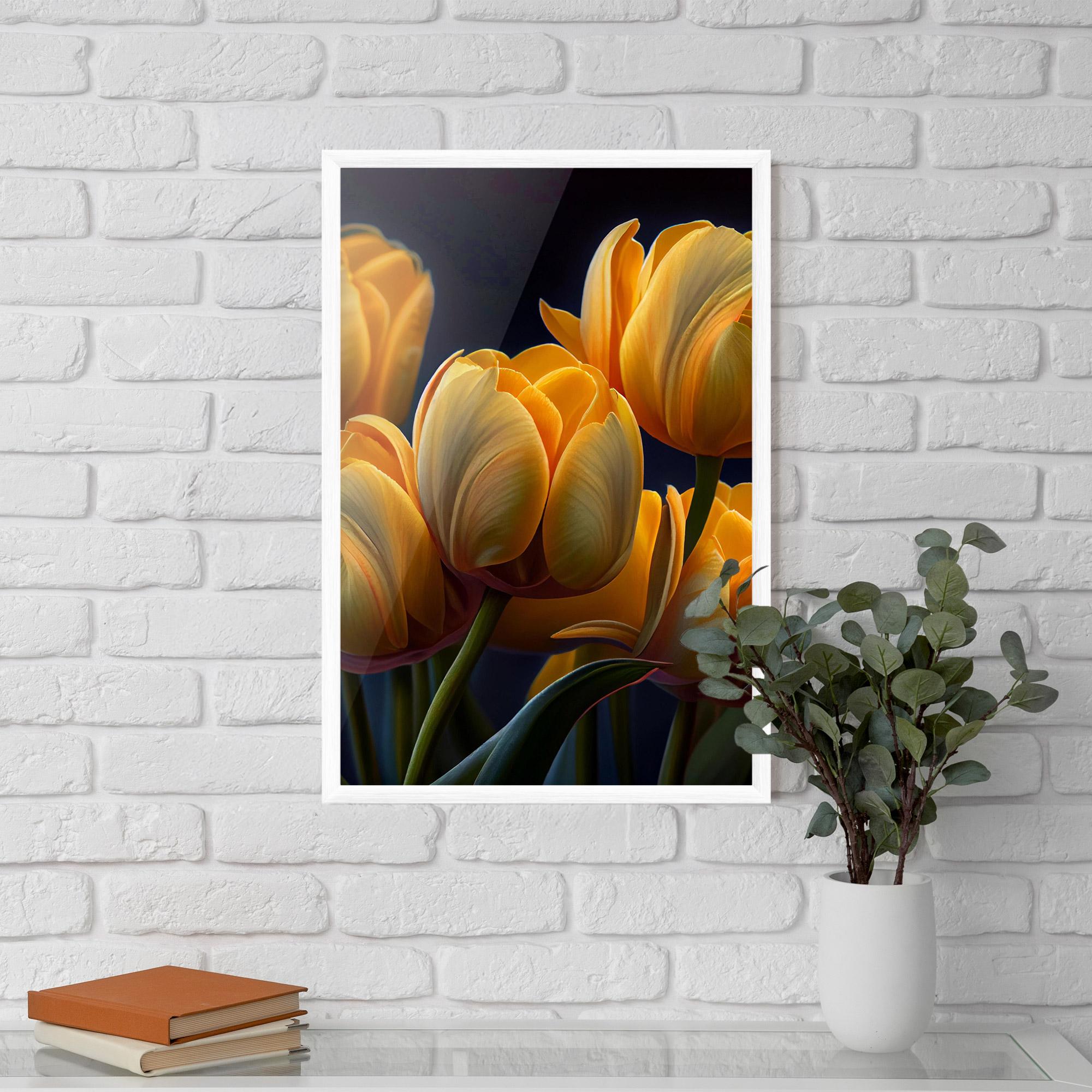 Poster Înrămat Pretty Yellow Tulips mockup 5