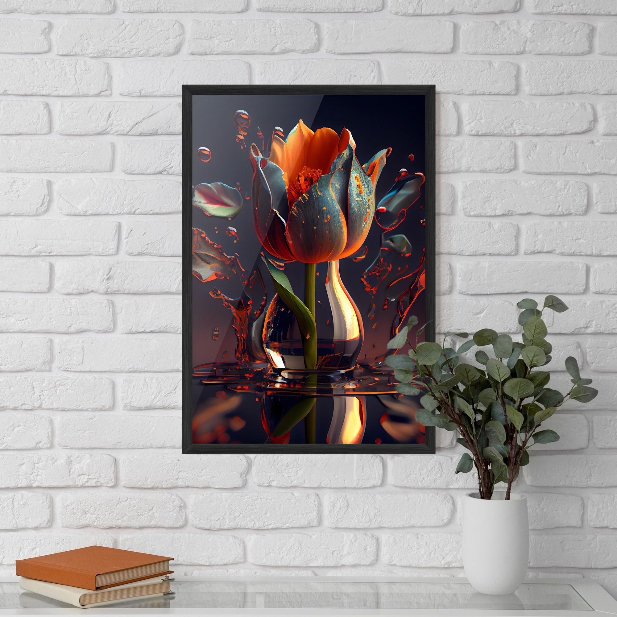 Black Tulip In Vase mockup 5